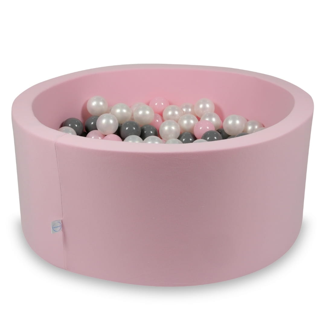 Piscine à Balles 90x40 rose poudré avec balles 300 pcs (perle, gris, rose clair)