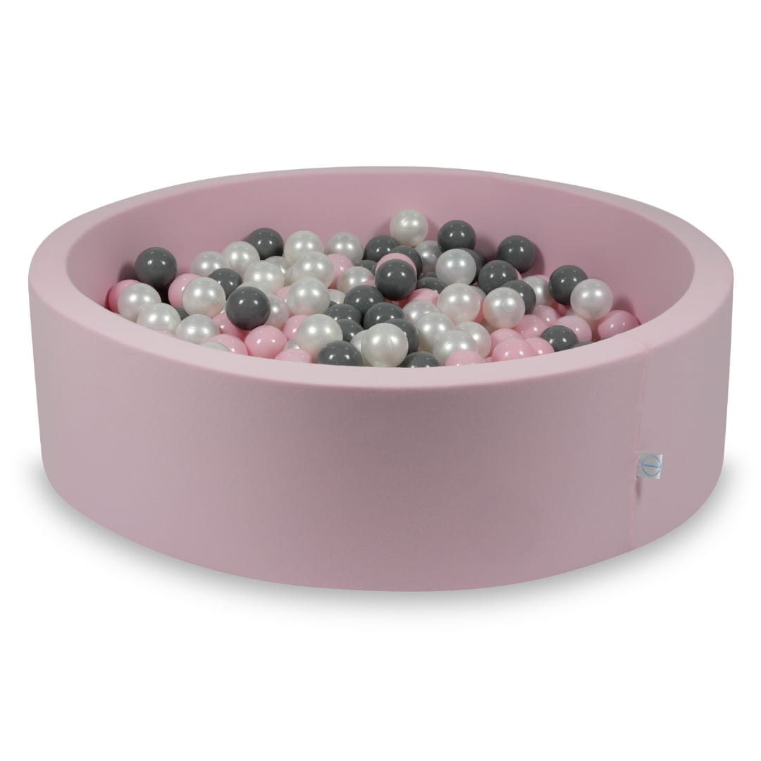 Piscine à Balles 110x30 rose poudré avec balles 400 pcs (perle, gris, rose clair)
