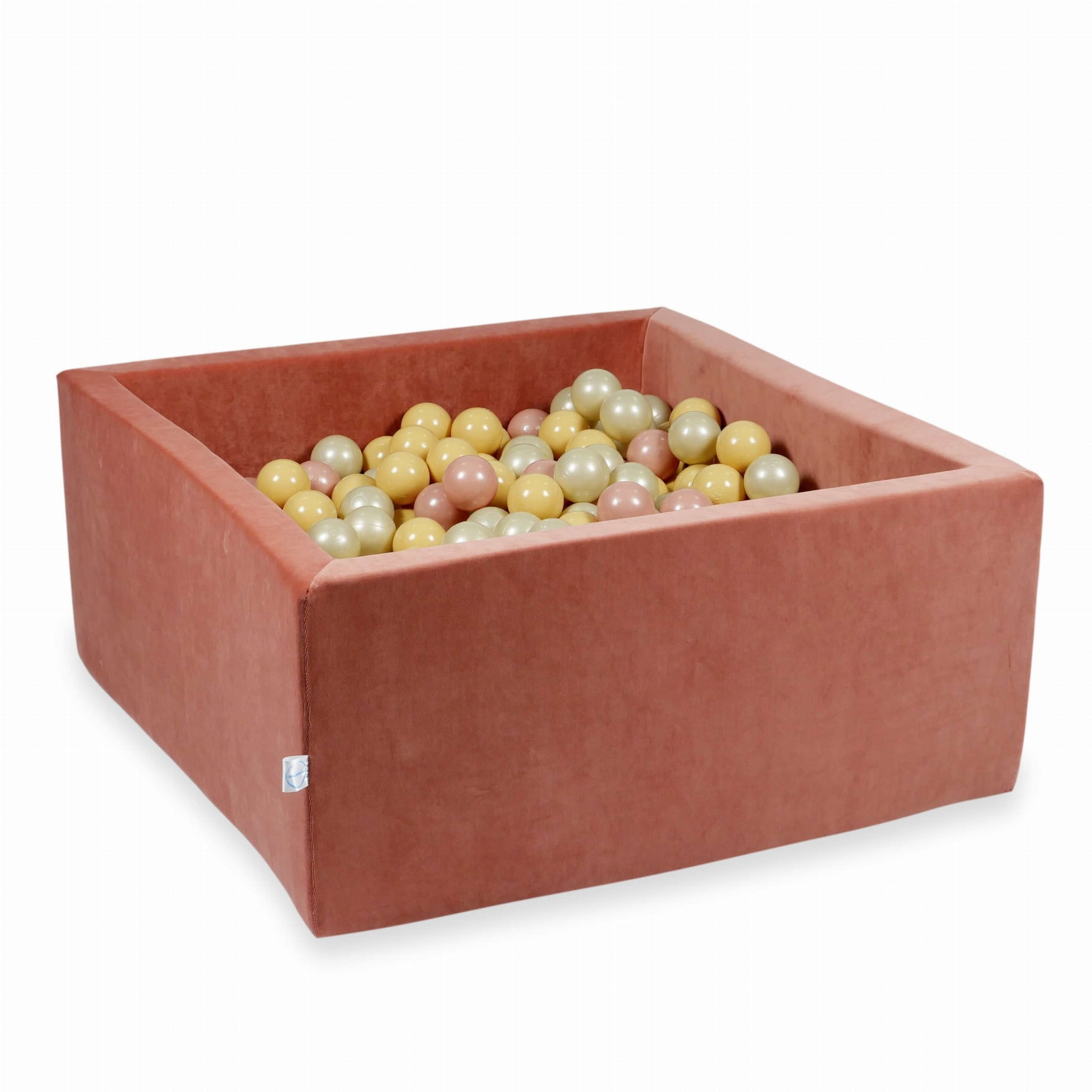 Piscine à Balles 90x90x40 Velvet Soft canyon clay avec balles 400 pcs (transparent, blanc, perle, argent, or clair)