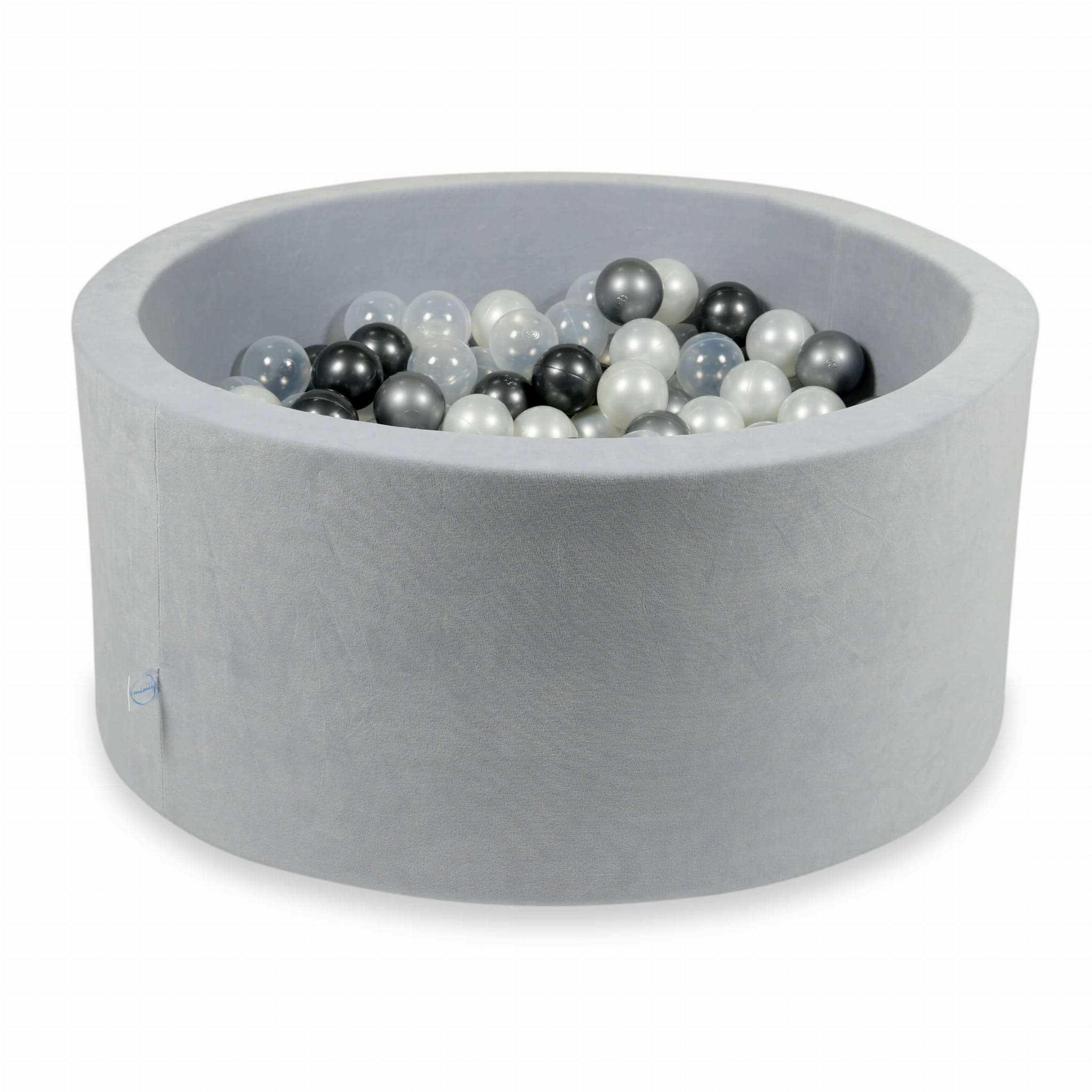 Piscine à Balles 90x40 Velvet Soft gris clair avec balles 300 pcs (perle, transparent, graphite métallique, argent)