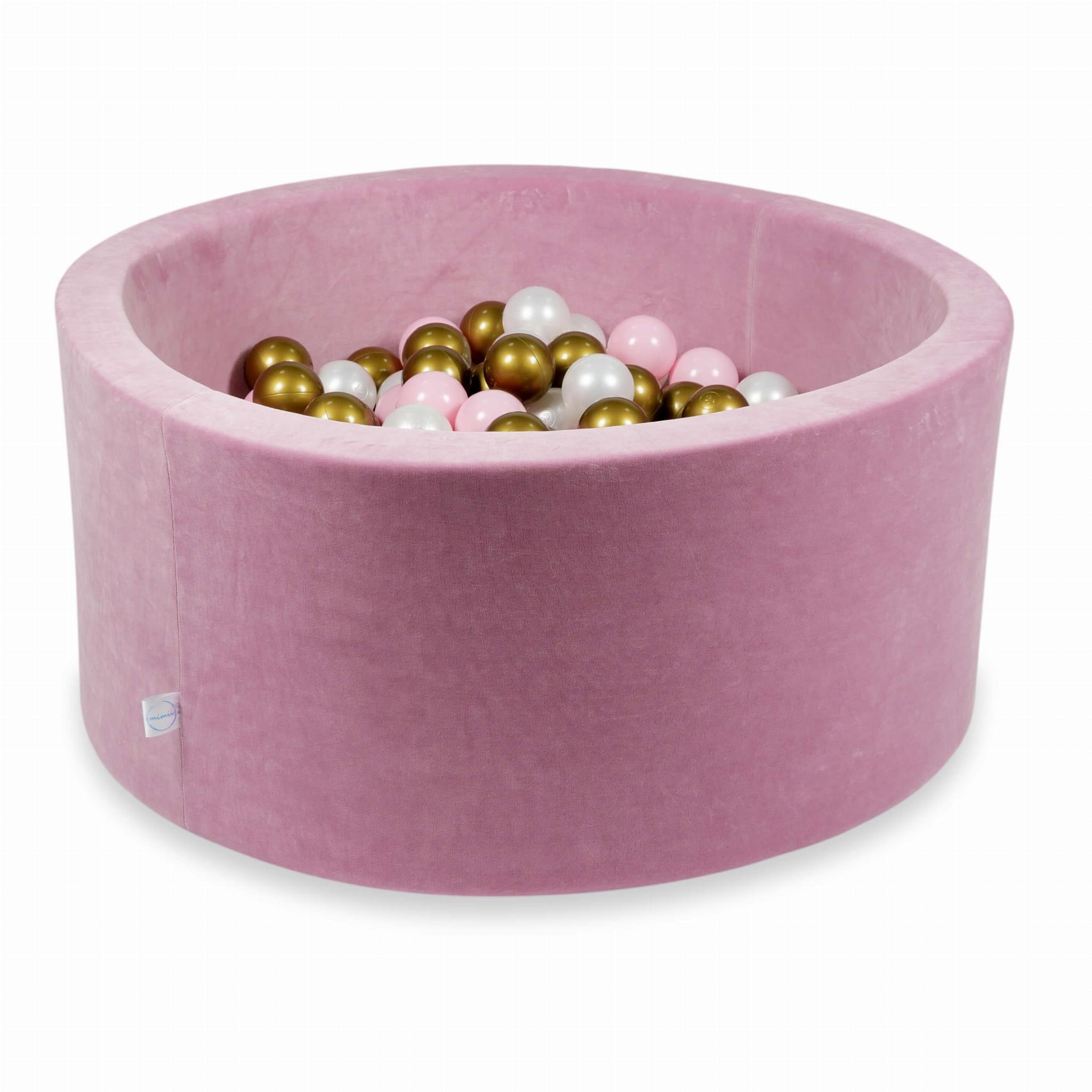 Piscine à Balles 90x40 Velvet Soft rose avec balles 300 pcs (perle, vieil or, rose clair)
