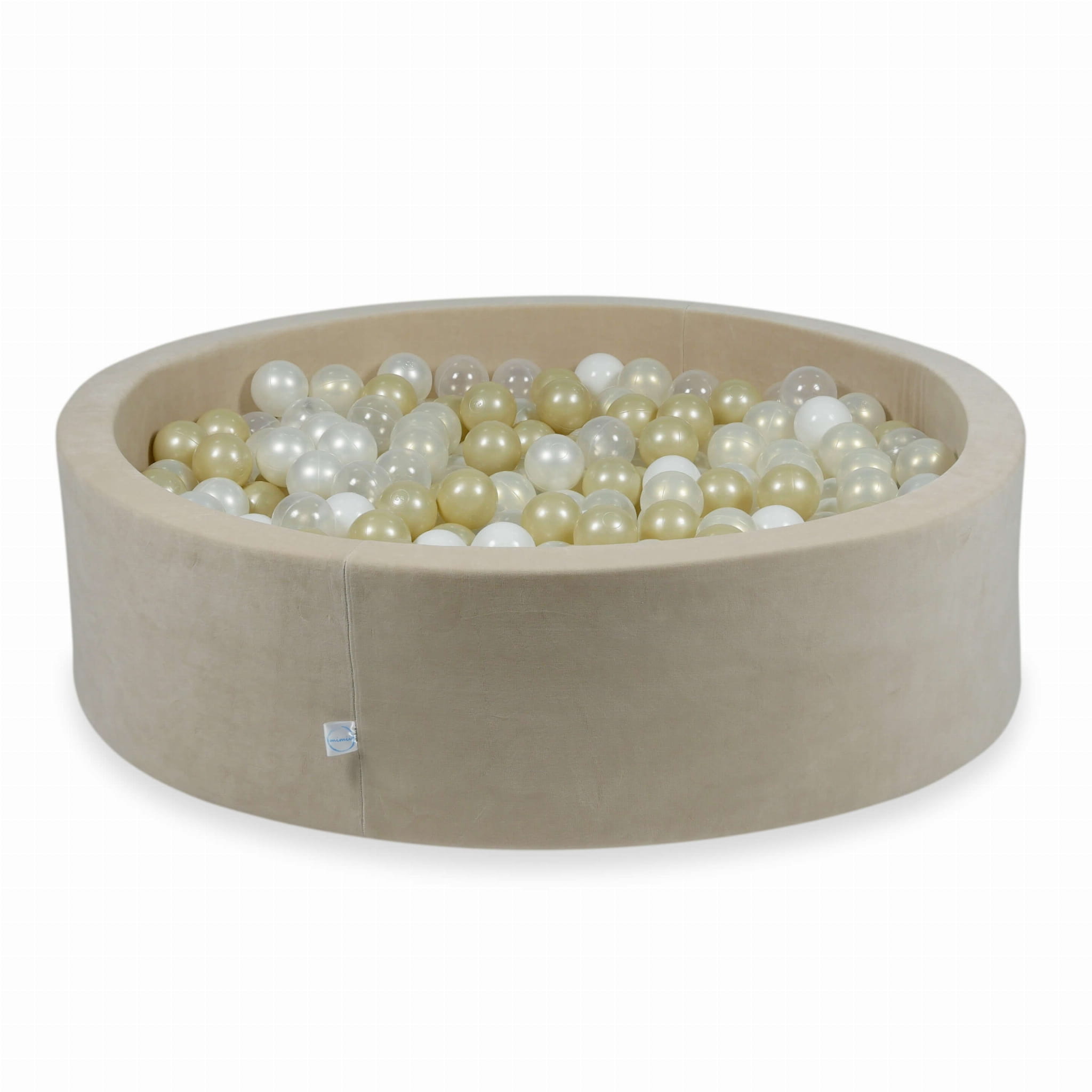 Piscine à Balles 110x30 Velvet Soft beige avec balles 400 pcs (transparent, blanc, perlé, or clair, iridescent)
