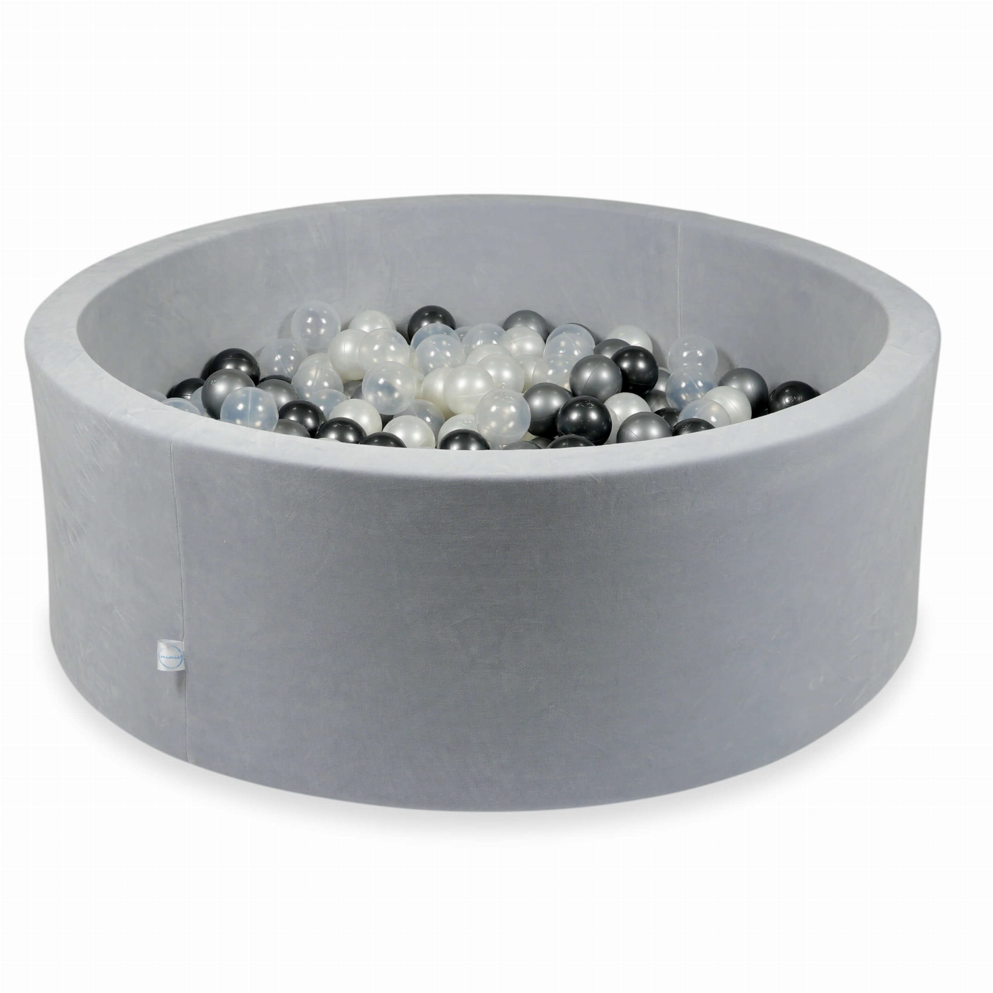 Piscine à Balles 110x40 Velvet Soft gris clair avec balles 500 pcs (perle, transparent, graphite métallique, argent)
