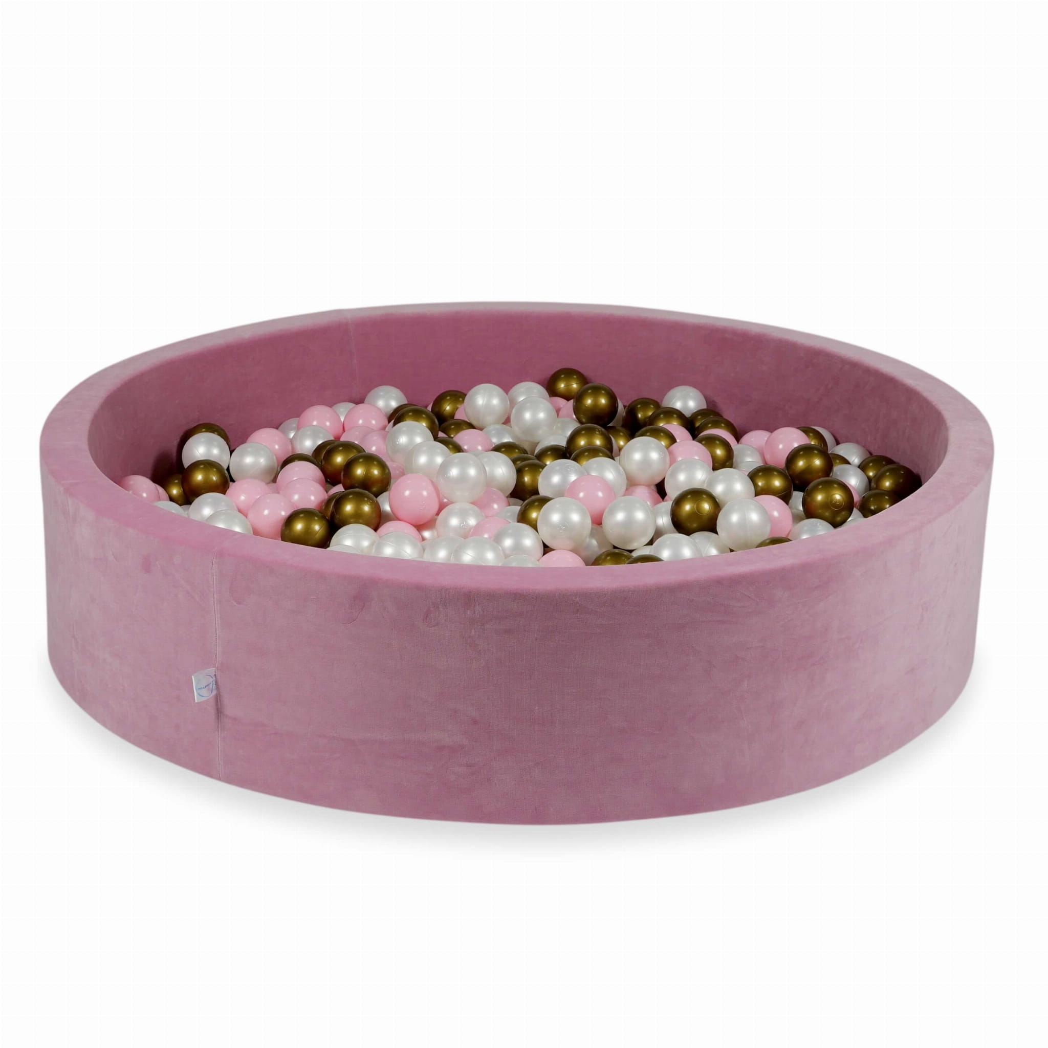 Piscine à Balles 130x30 Velvet Soft rose avec balles 600 pcs (perle, vieil or, rose clair)