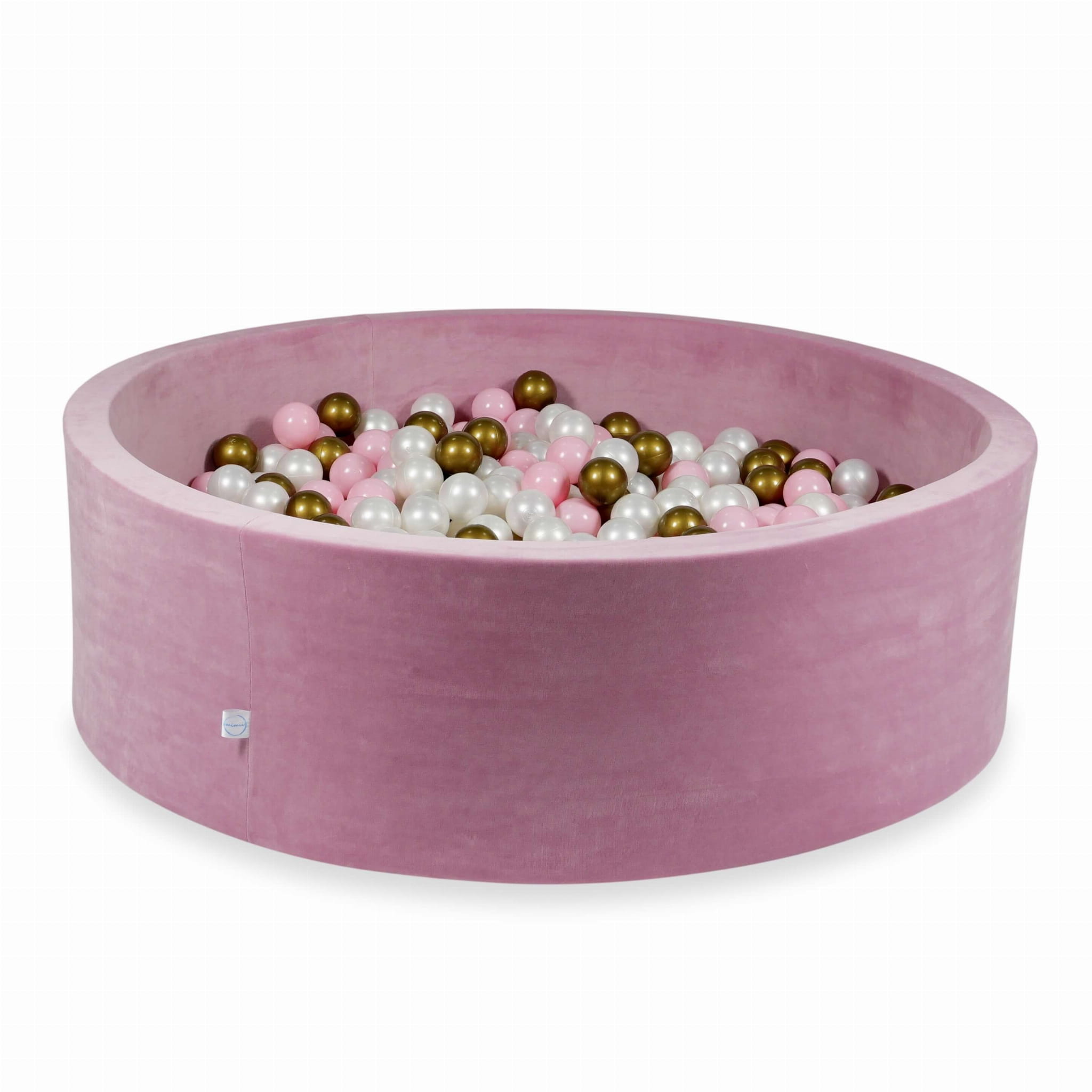 Piscine à Balles 130x40 Velvet Soft rose avec balles 700 pcs (perle, vieil or, rose clair)