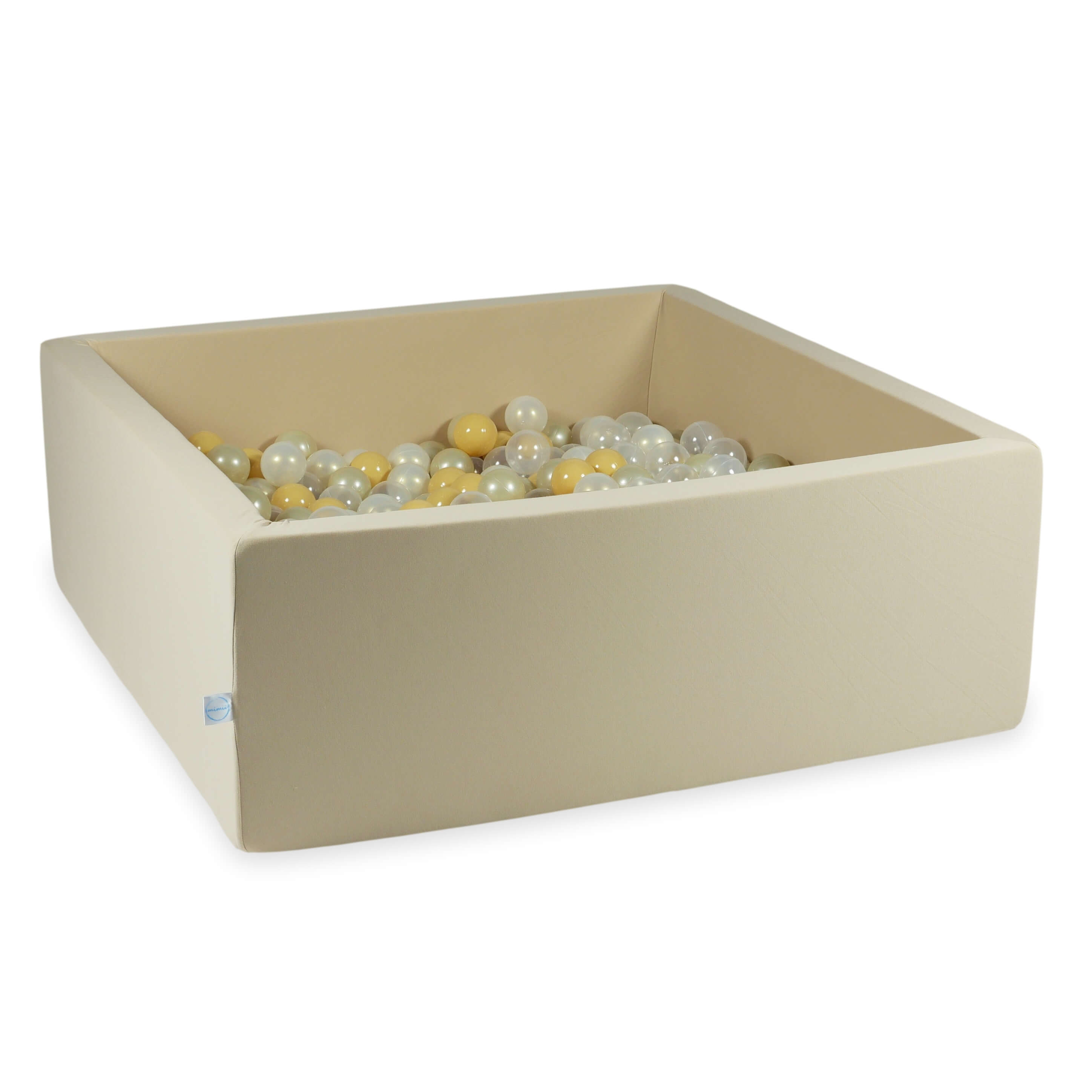 Piscine à balles carrée 110x110x40 cm en Beige, 600 balles