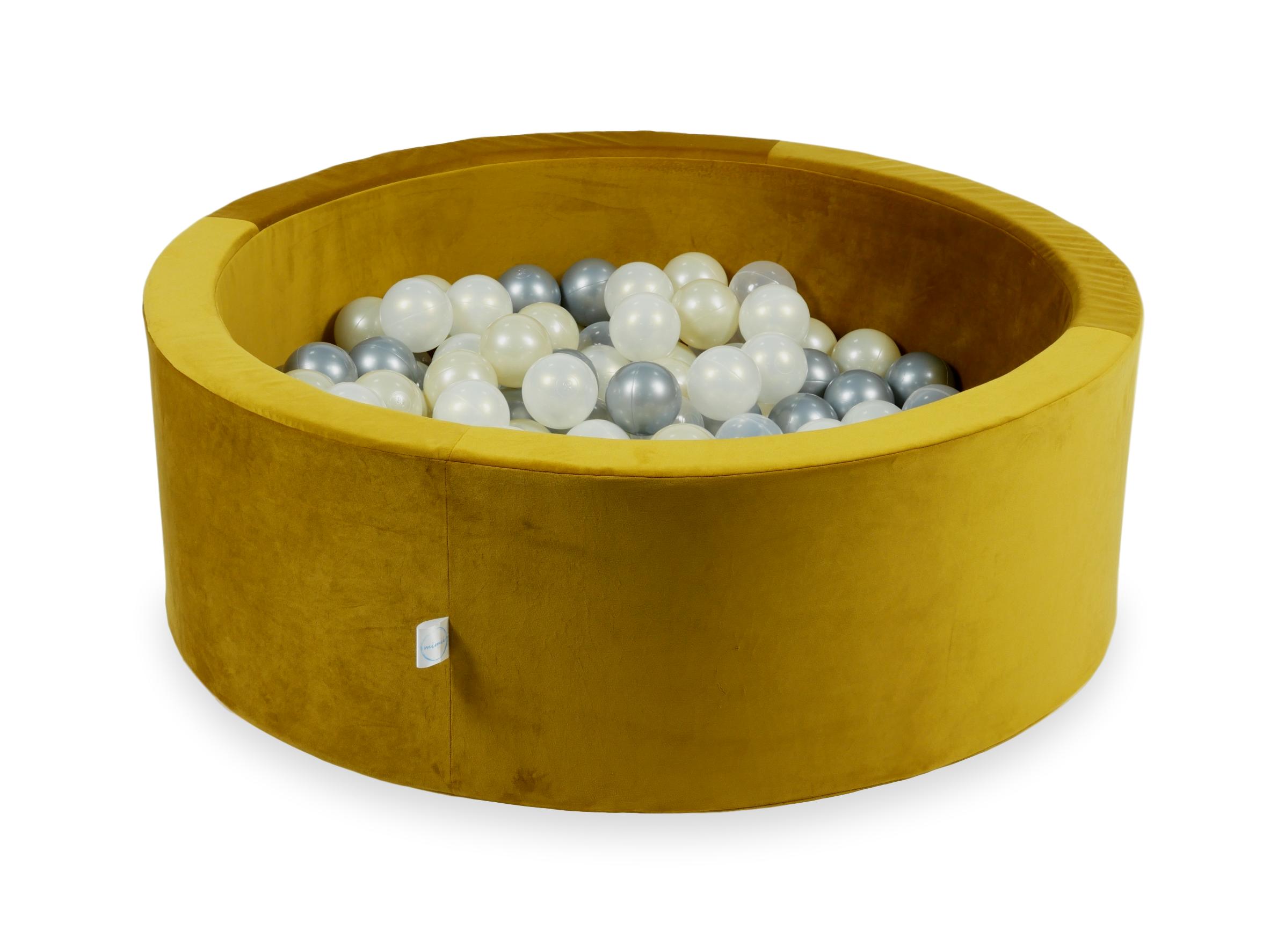 Piscine à balles en velours velvet or 90x30 cm avec 200 balles