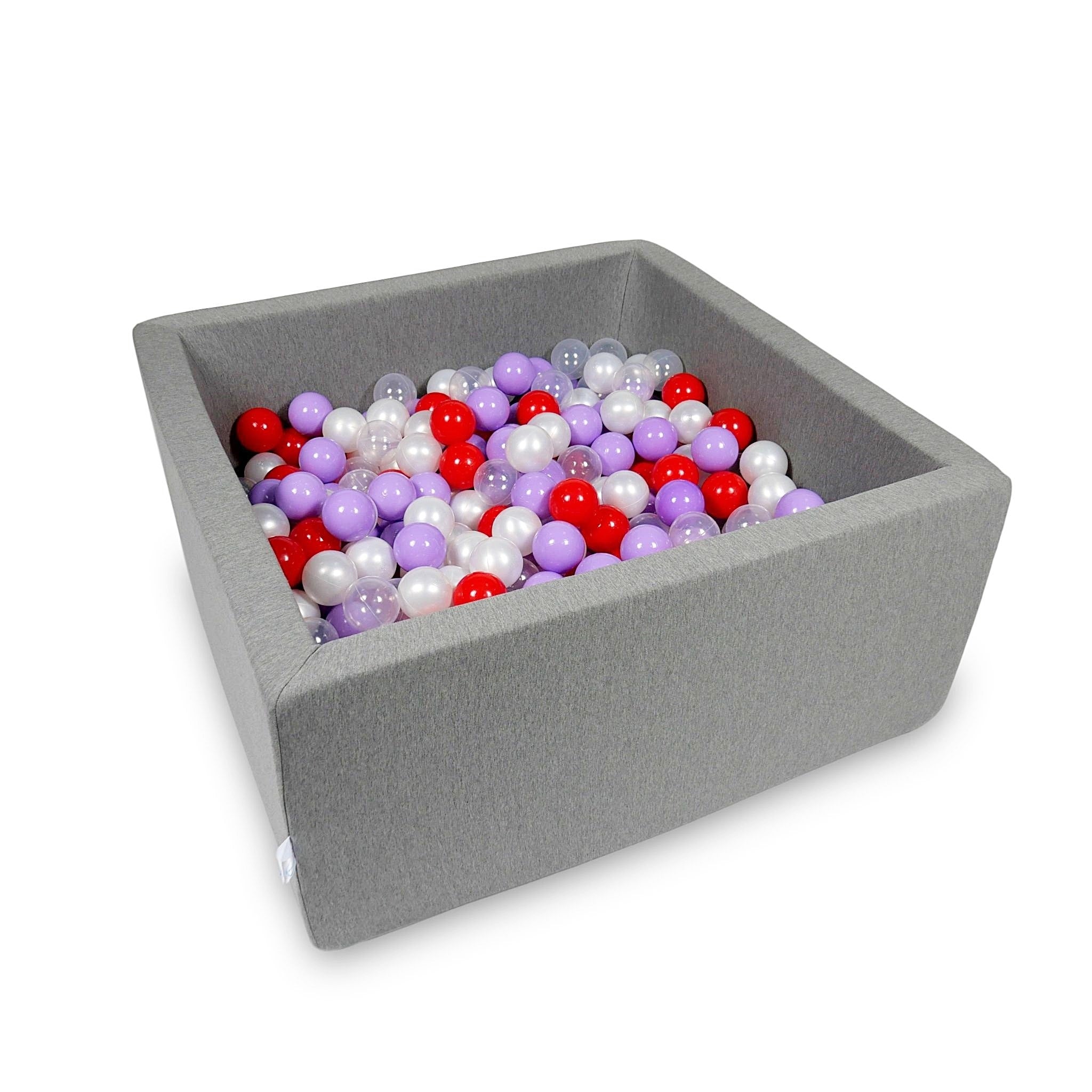 Piscine à balles carrée 90x90x40 cm en Gris, 400 balles
