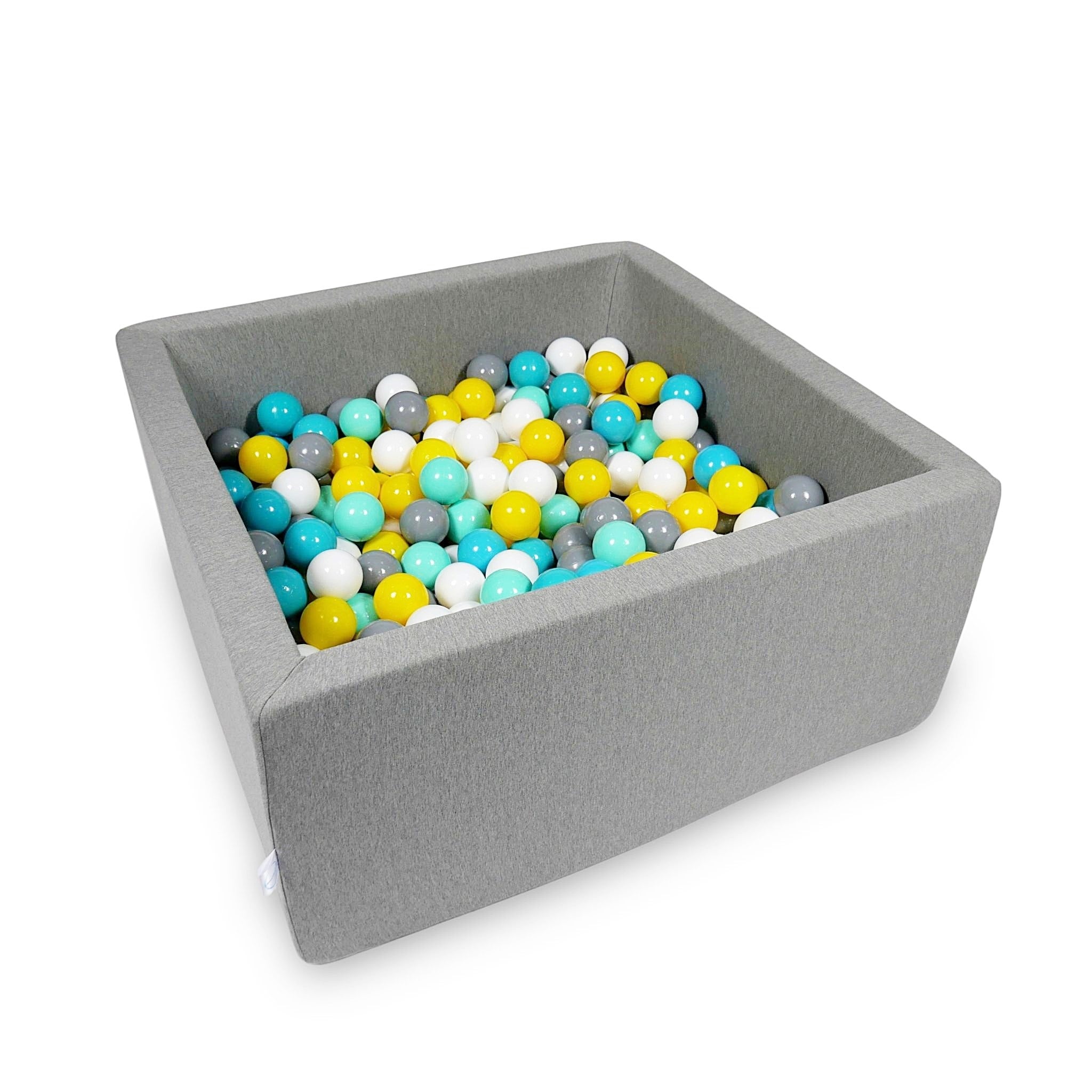 Piscine à balles carrée 90x90x40 cm en Gris, 400 balles