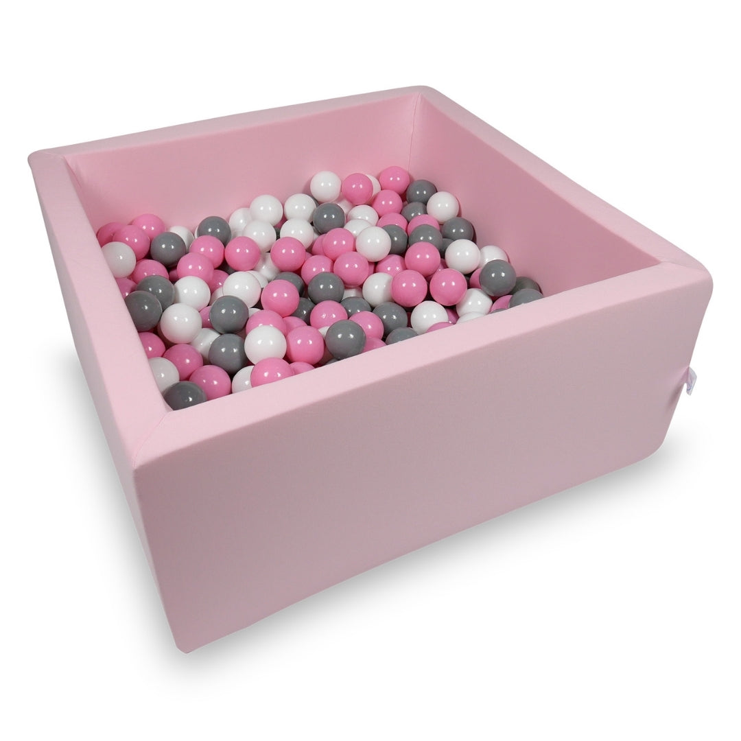 Piscine à balles carrée 90x90x40 cm en Rose poudré, 400 balles