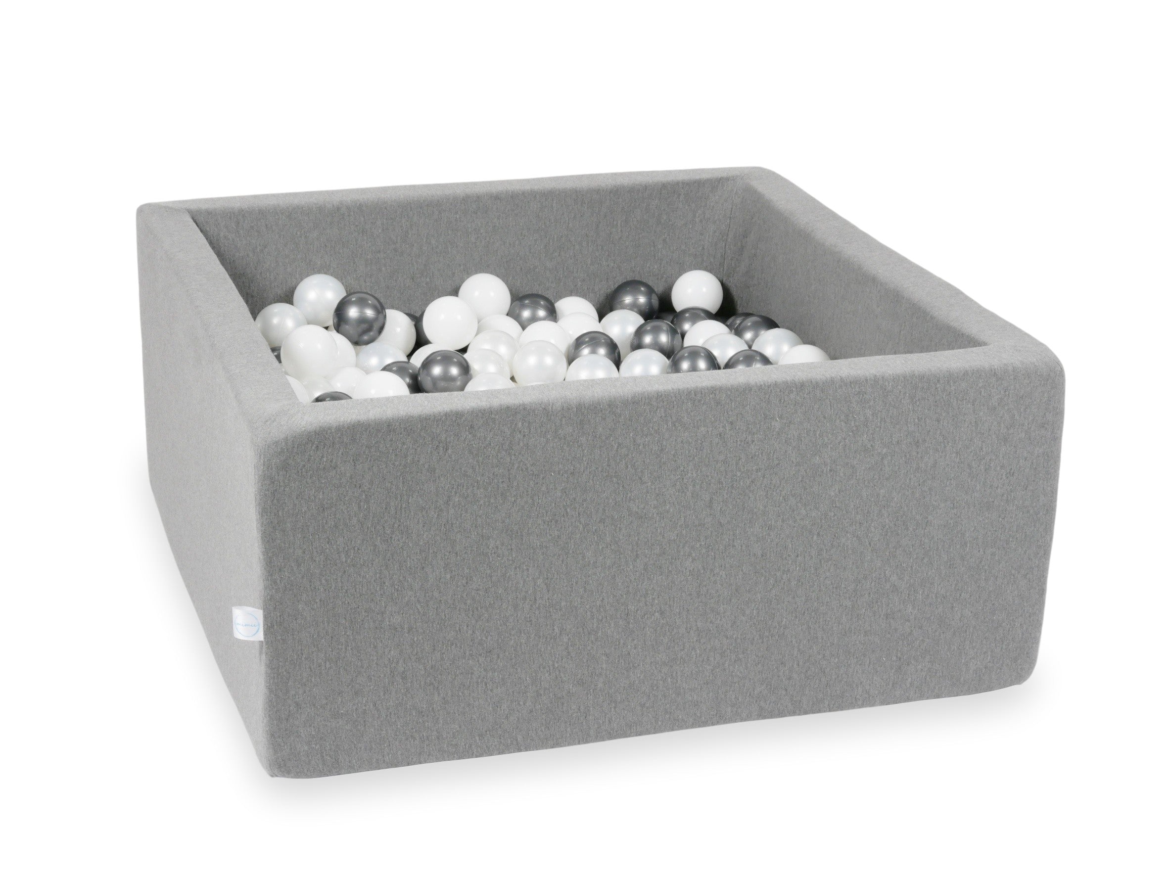 Piscine à balles carrée 90x90x40 cm en Gris, 400 balles