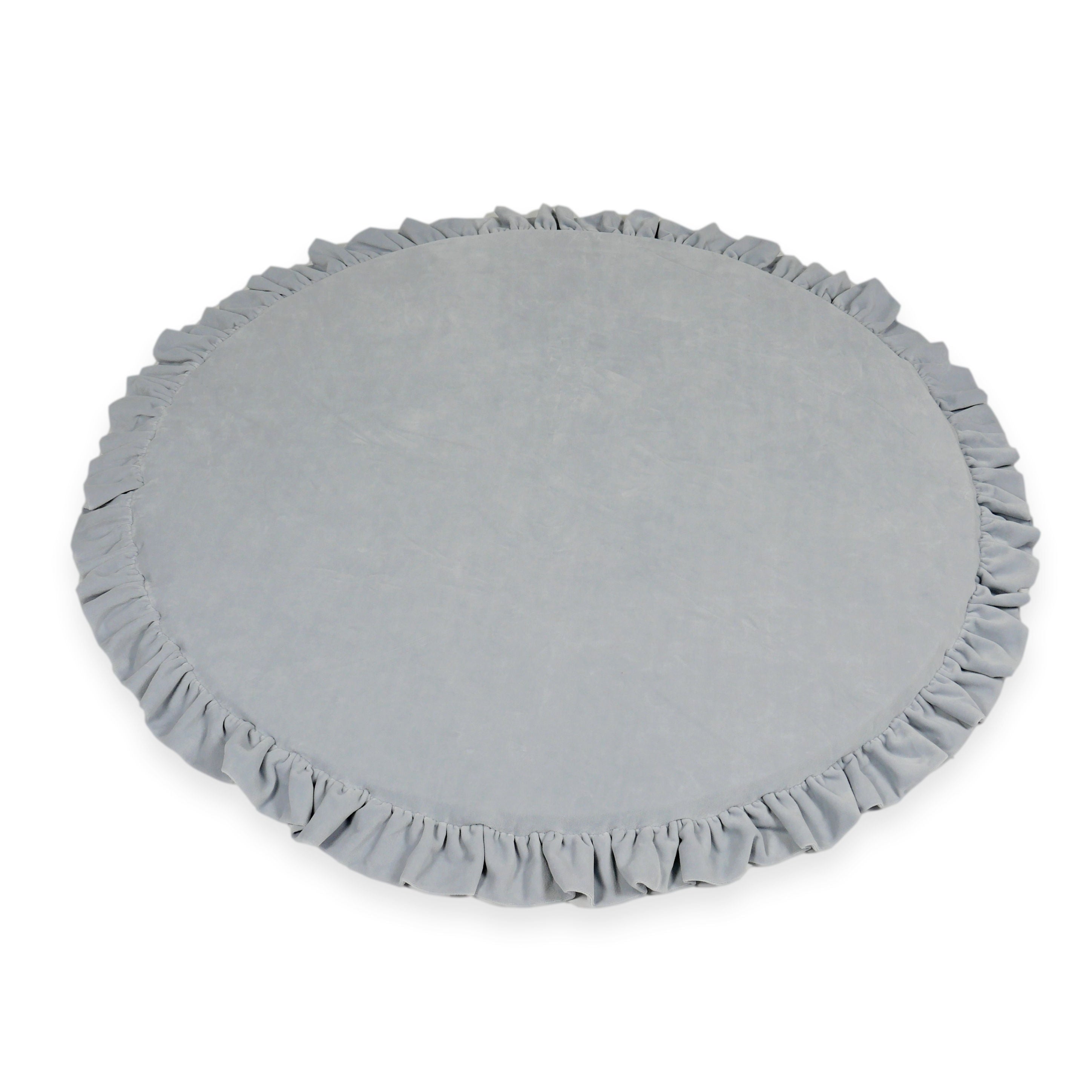 Tapis de jeu bébé rond 100 cm avec volant en velvet soft