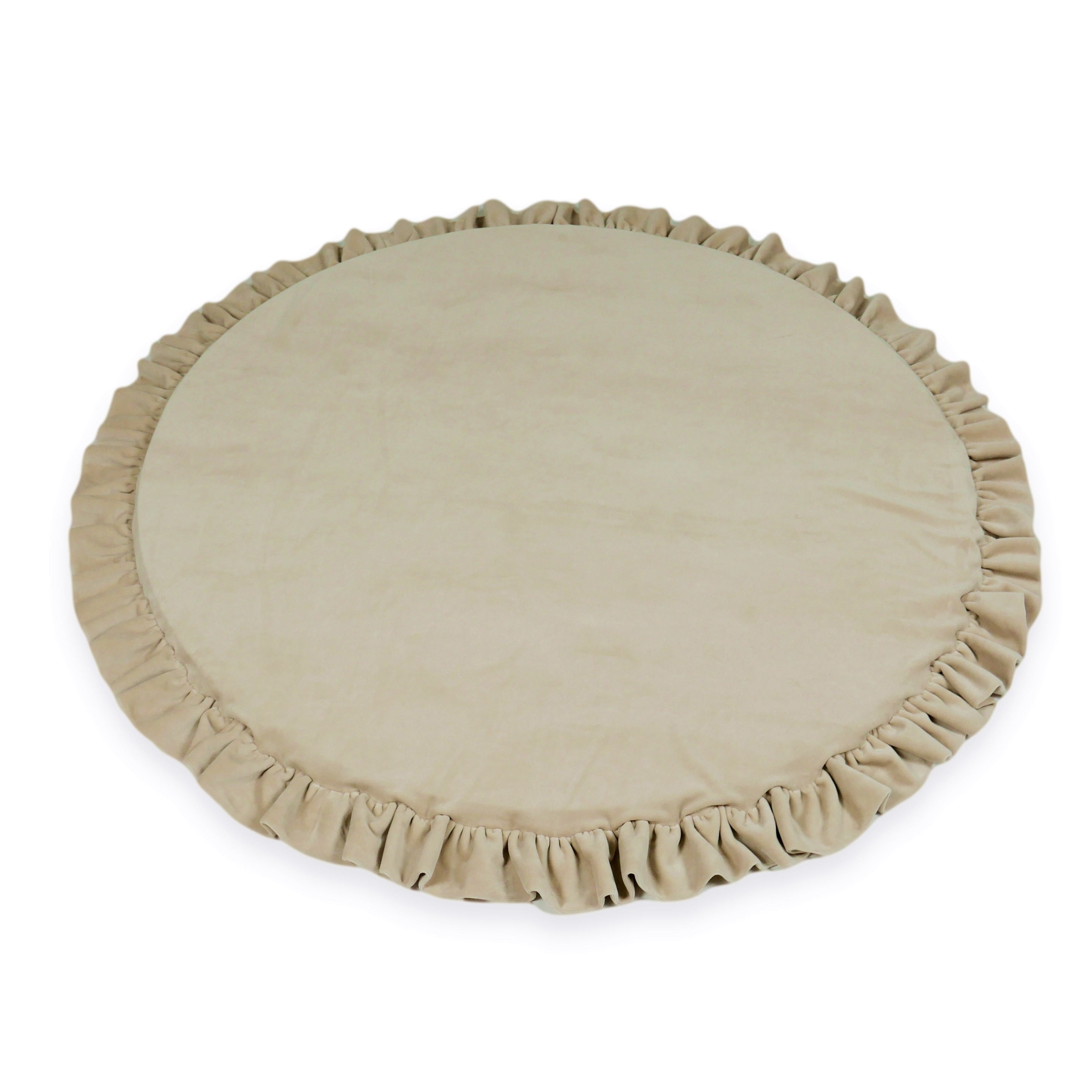 Tapis de jeu bébé rond 100 cm avec volant en velvet soft