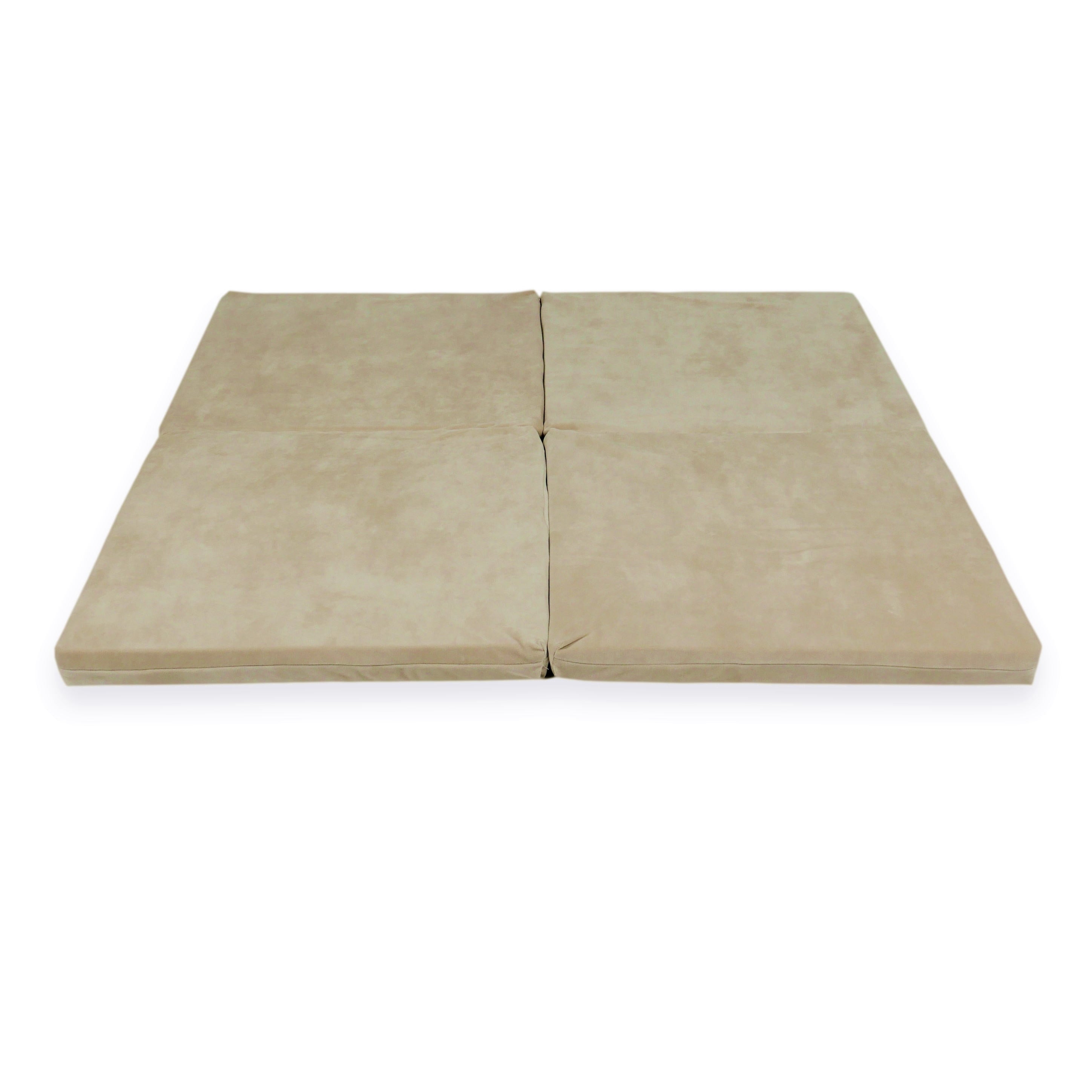 Tapis de jeu bébé pliable carré 120 × 120 cm en velvet soft