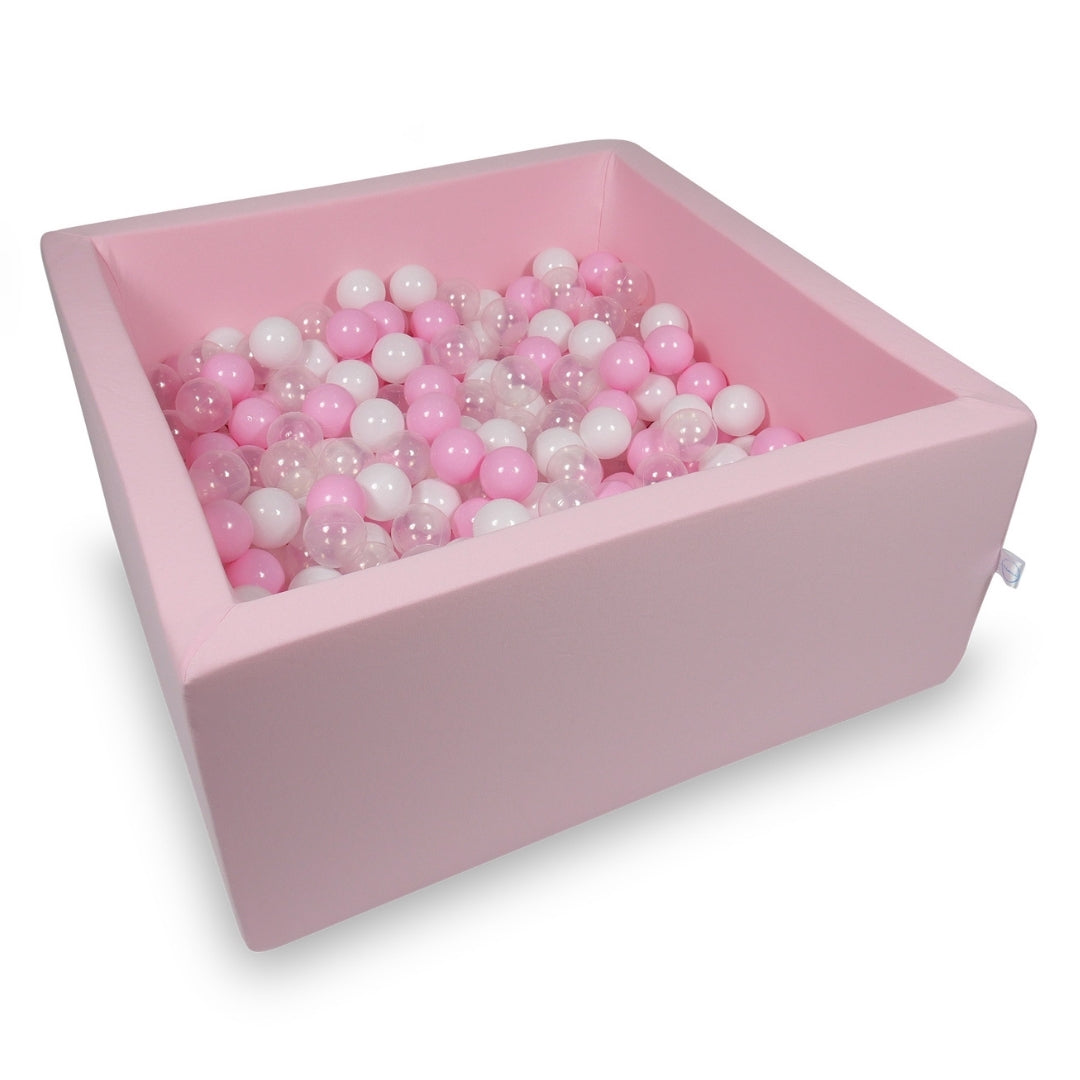 Piscine à balles carrée 90x90x40 cm en Rose poudré, 400 balles