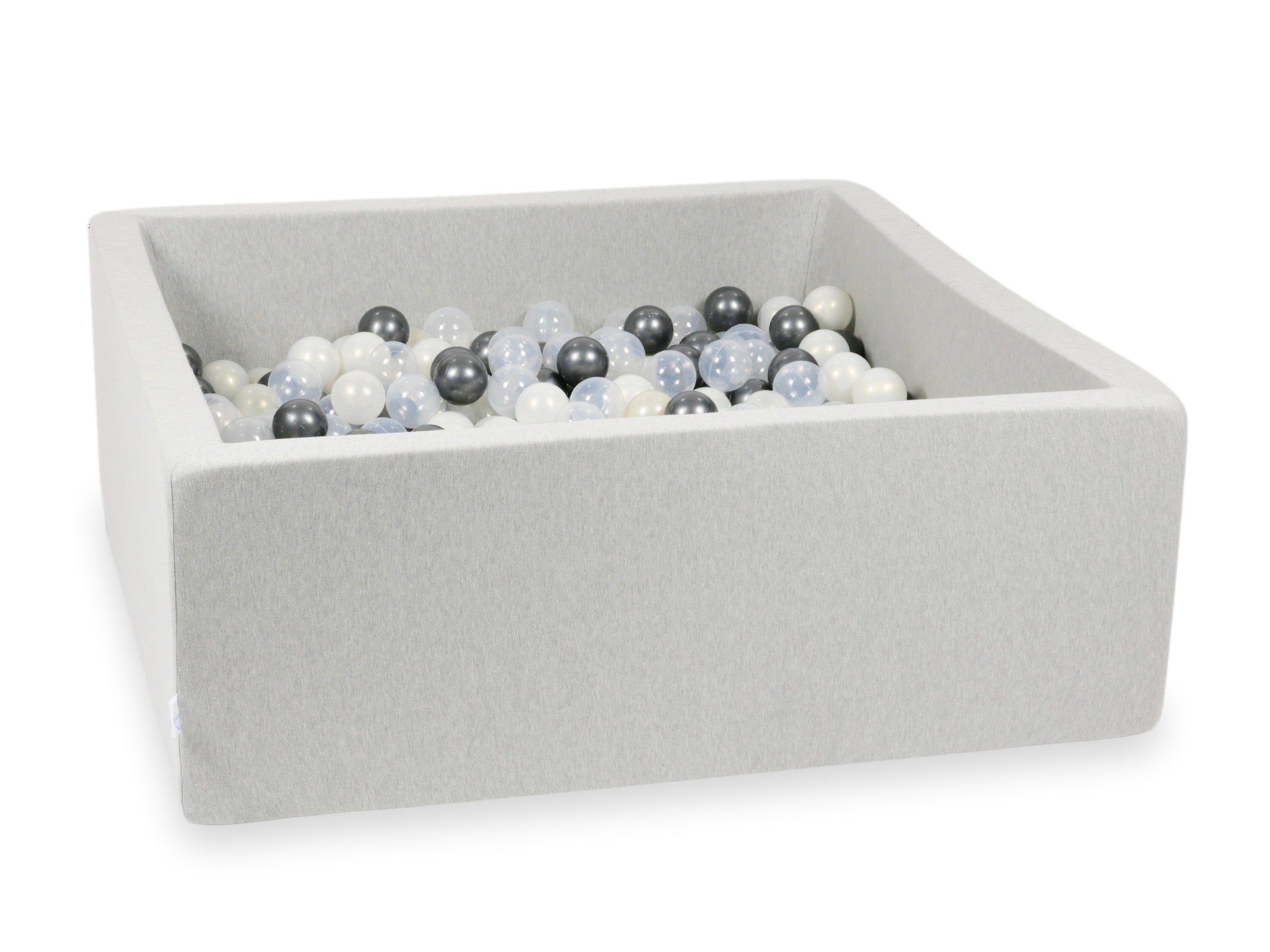 Piscine à balles carrée 110x110x40 cm en Gris clair, 600 balles