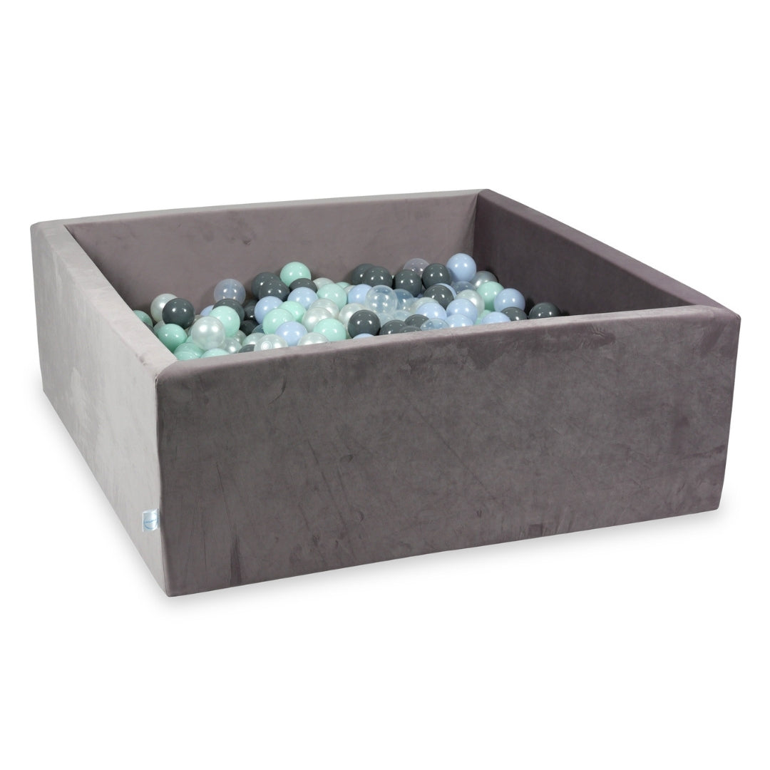 Piscine à balles carrée 110x110x40 cm en velours velvet Lilac, 600 balles