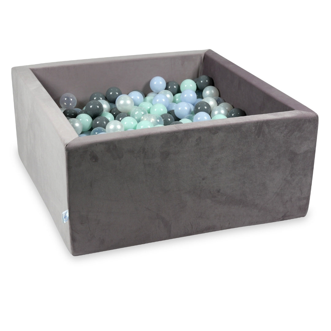Piscine à balles carrée 90x90x40 cm en velours velvet Lilac, 400 balles