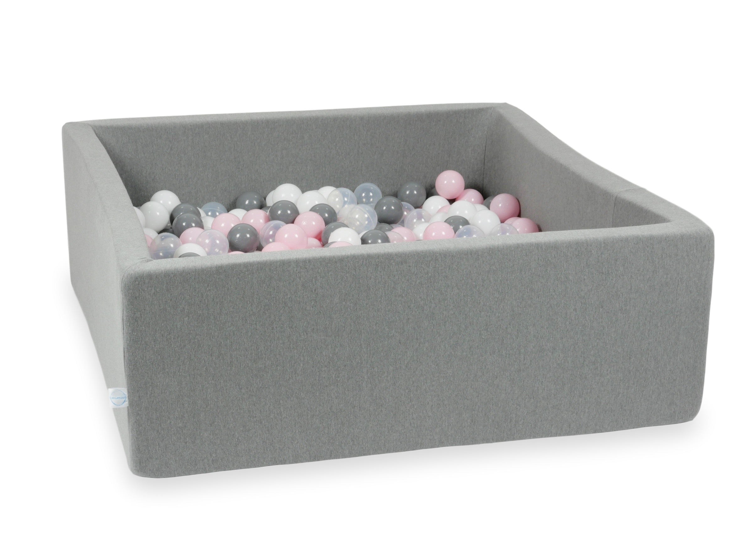Piscine à balles carrée 110x110x40 cm en Gris, 600 balles