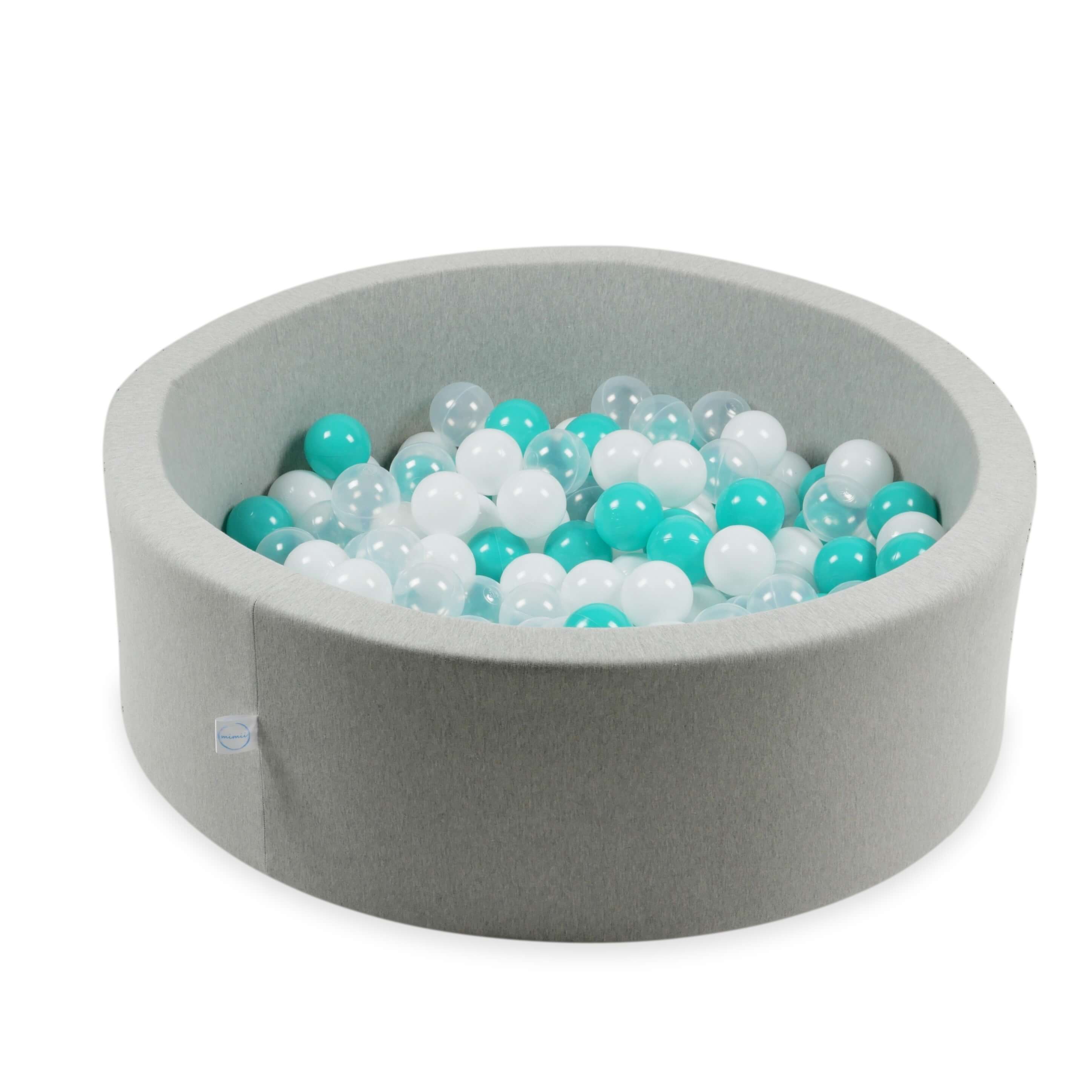 Balles de jeu ø7cm 300 pièces blanc, transparent, turquoise