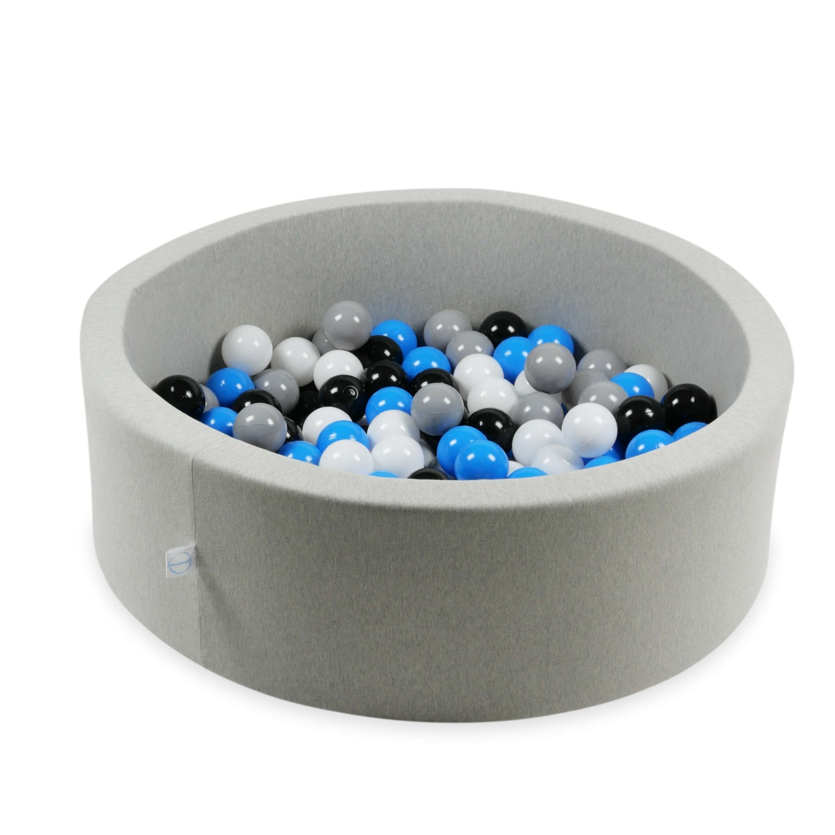 Balles de jeu ø7cm 100 pièces blanc, gris, bleu, noir