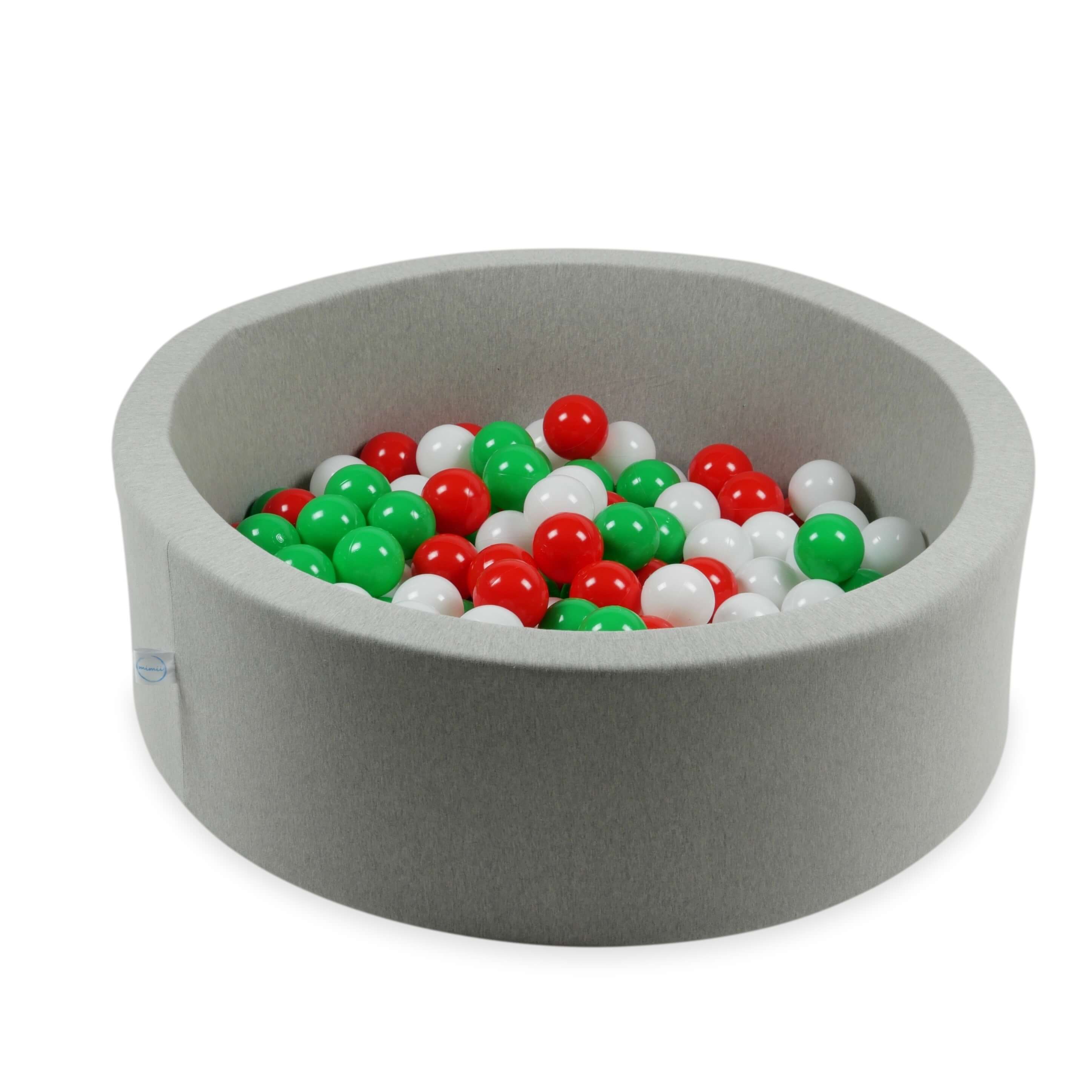 Balles de jeu ø7cm 50 pièces blanc, vert, rouge