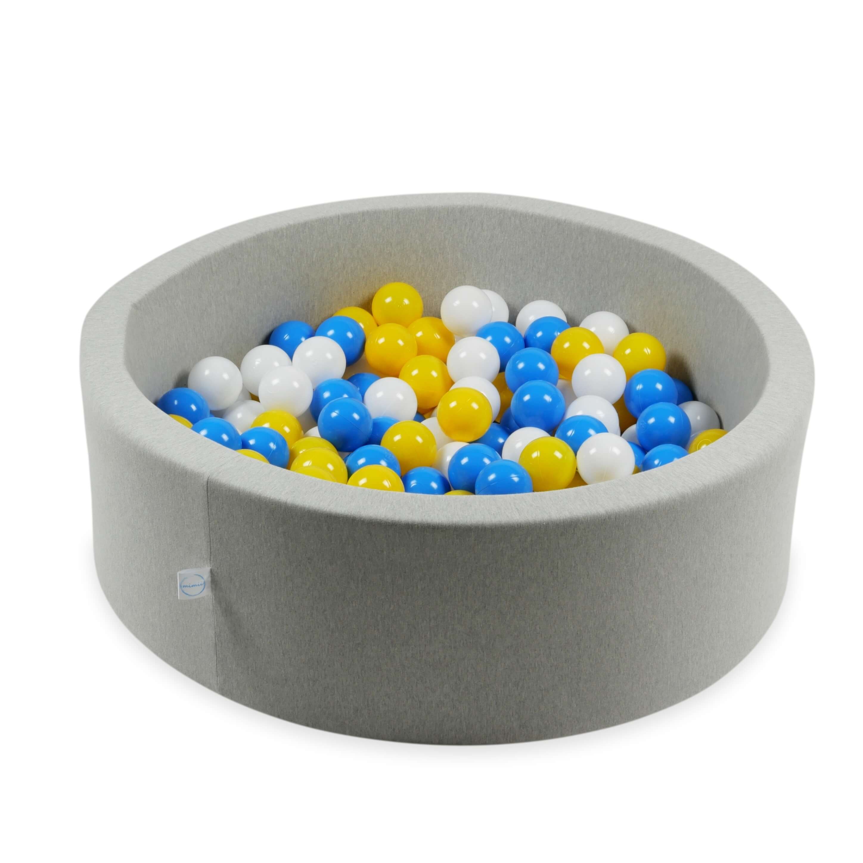 Balles de jeu ø7cm 50 pièces blanc, jaune, bleu