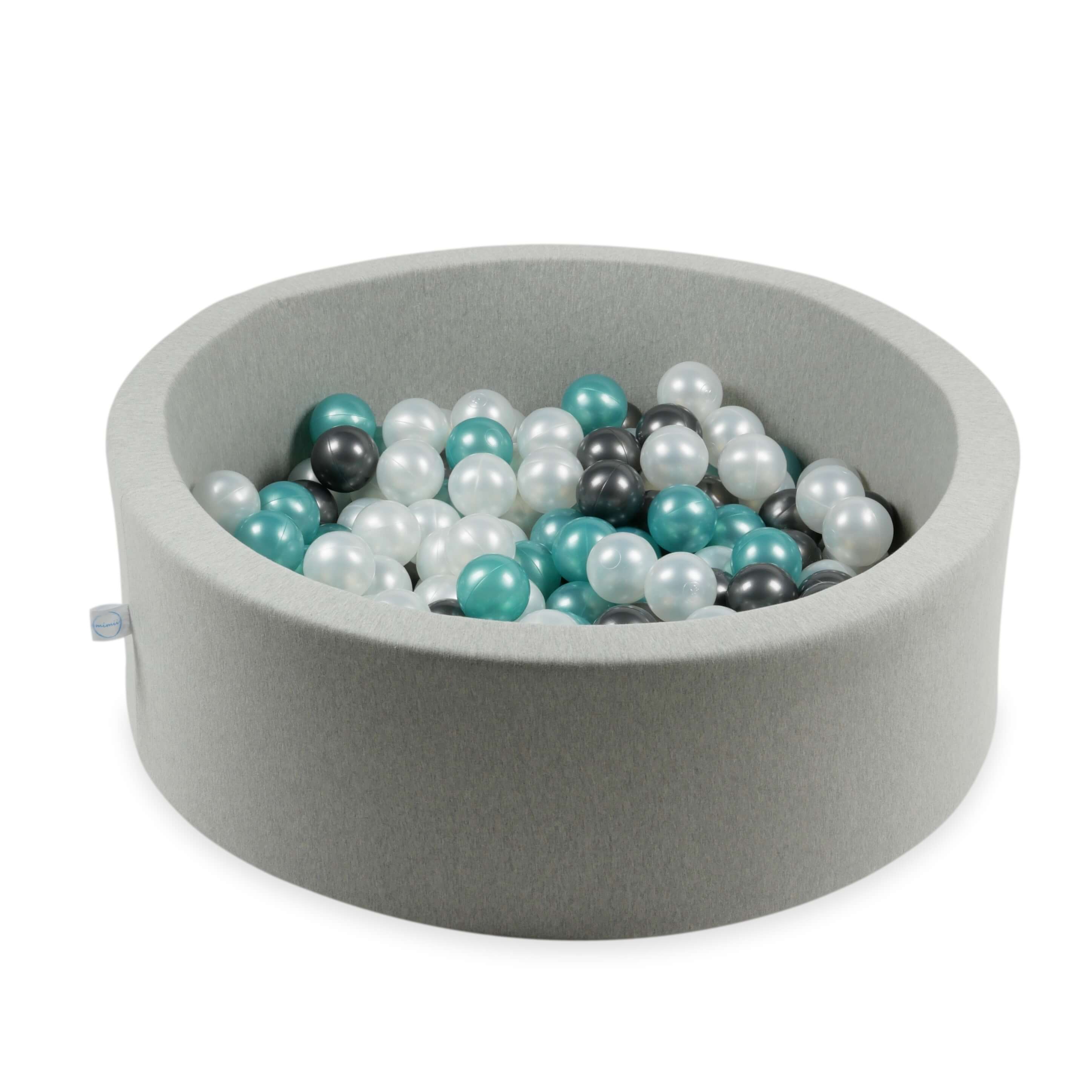 Balles de jeu ø7cm 150 pièces perle, turquoise métallique, graphite métallique