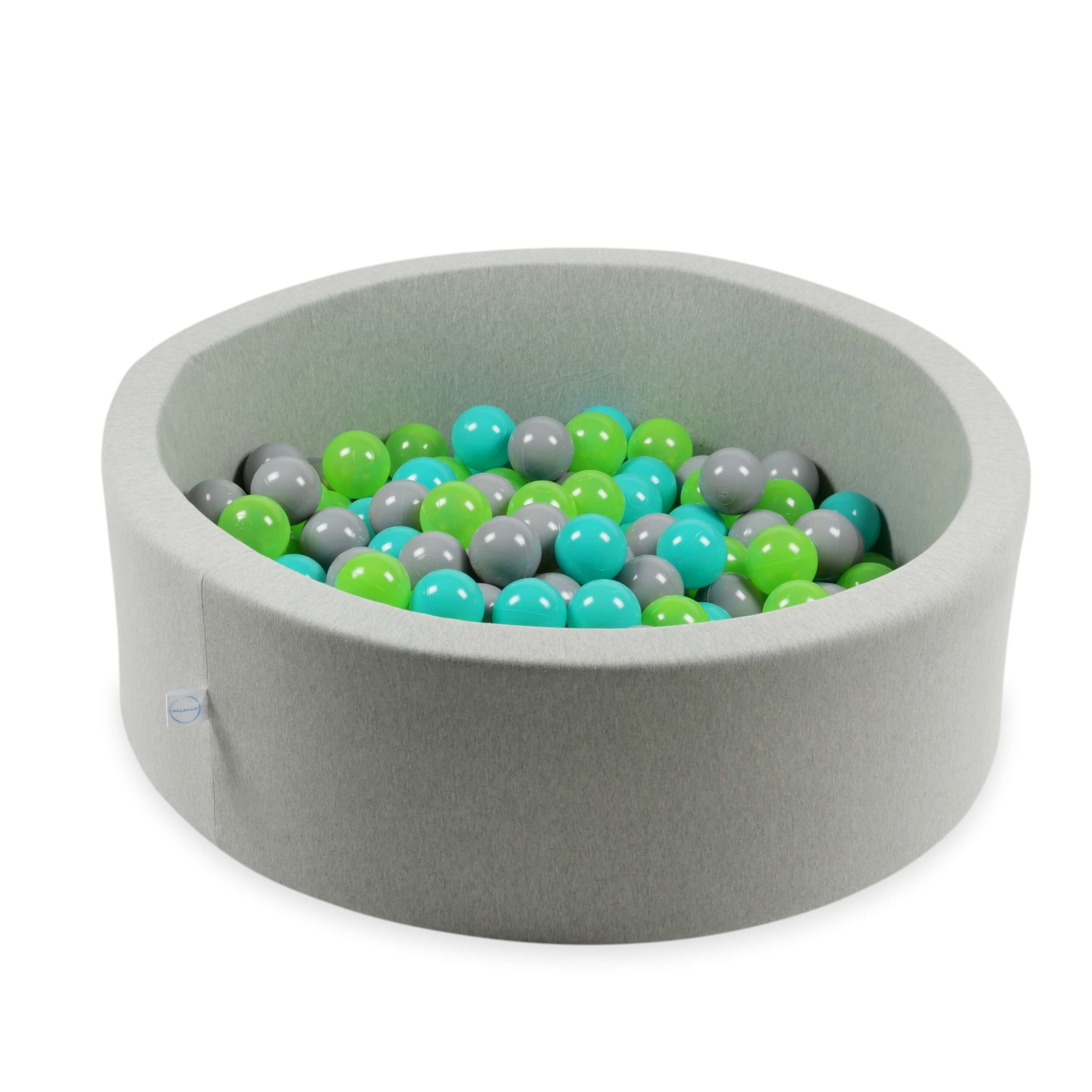 Balles de jeu ø7cm 50 pièces gris, turquoise, céladon