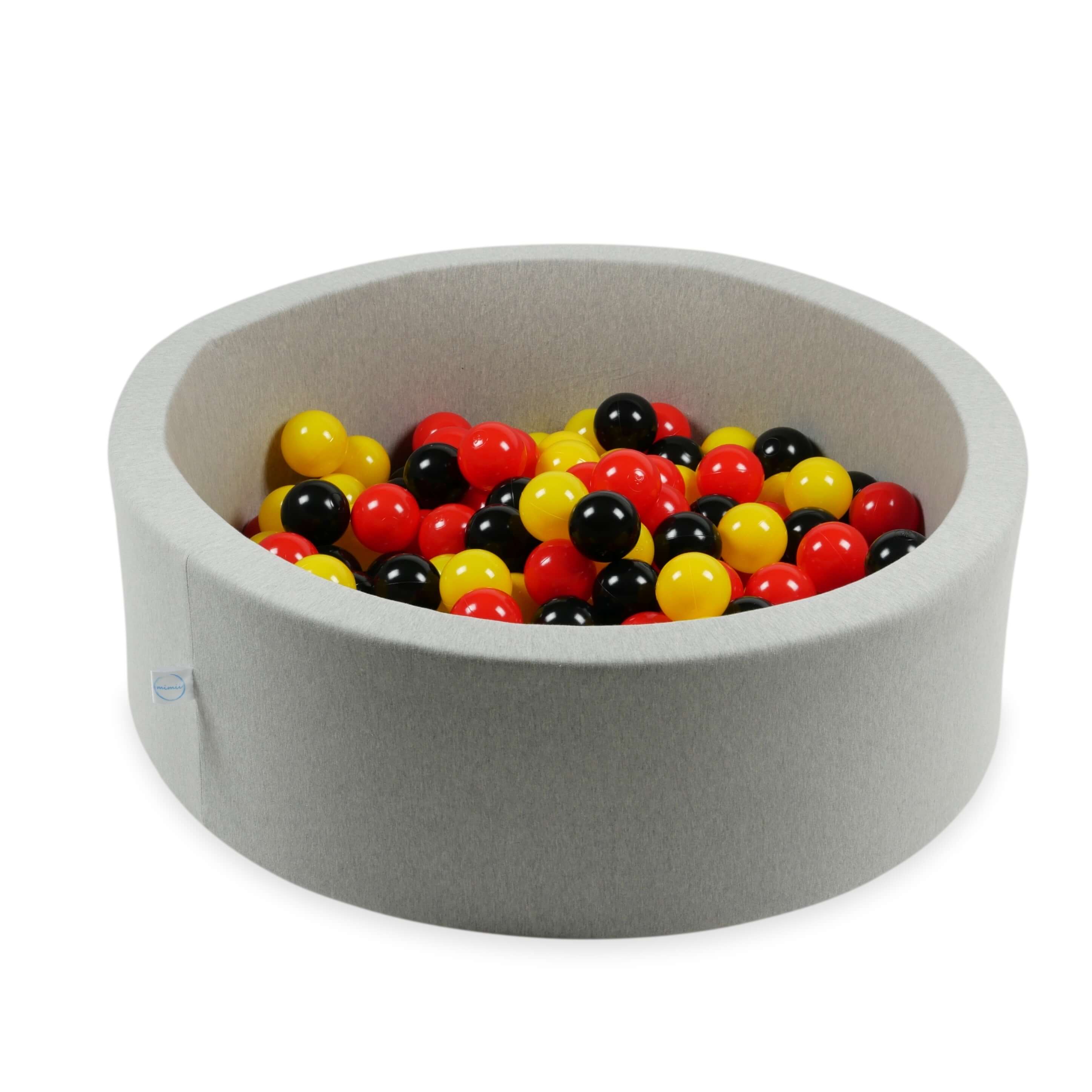 Balles de jeu ø7cm 300 pièces jaune, rouge, noir