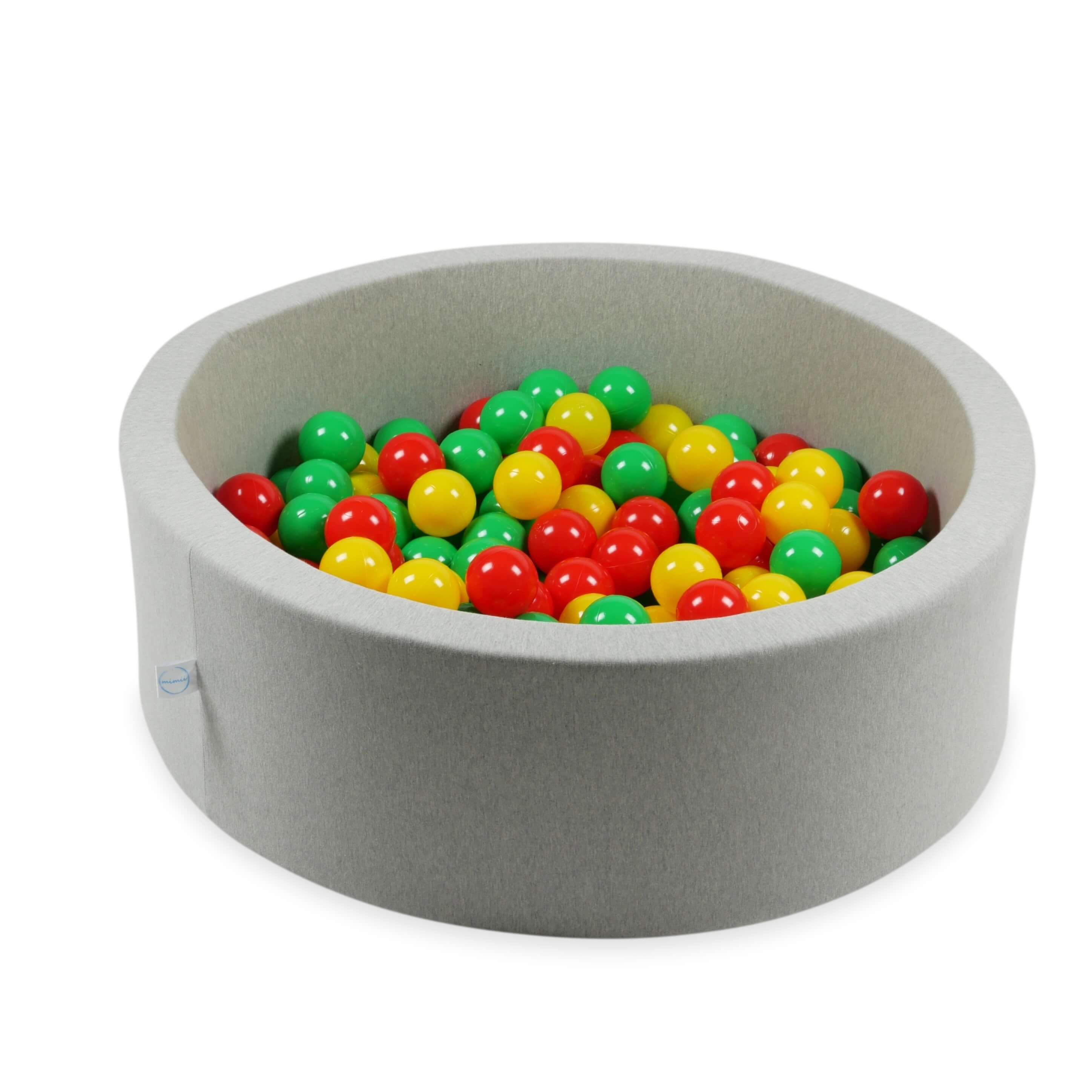 Balles de jeu ø7cm 100 pièces jaune, rouge, vert