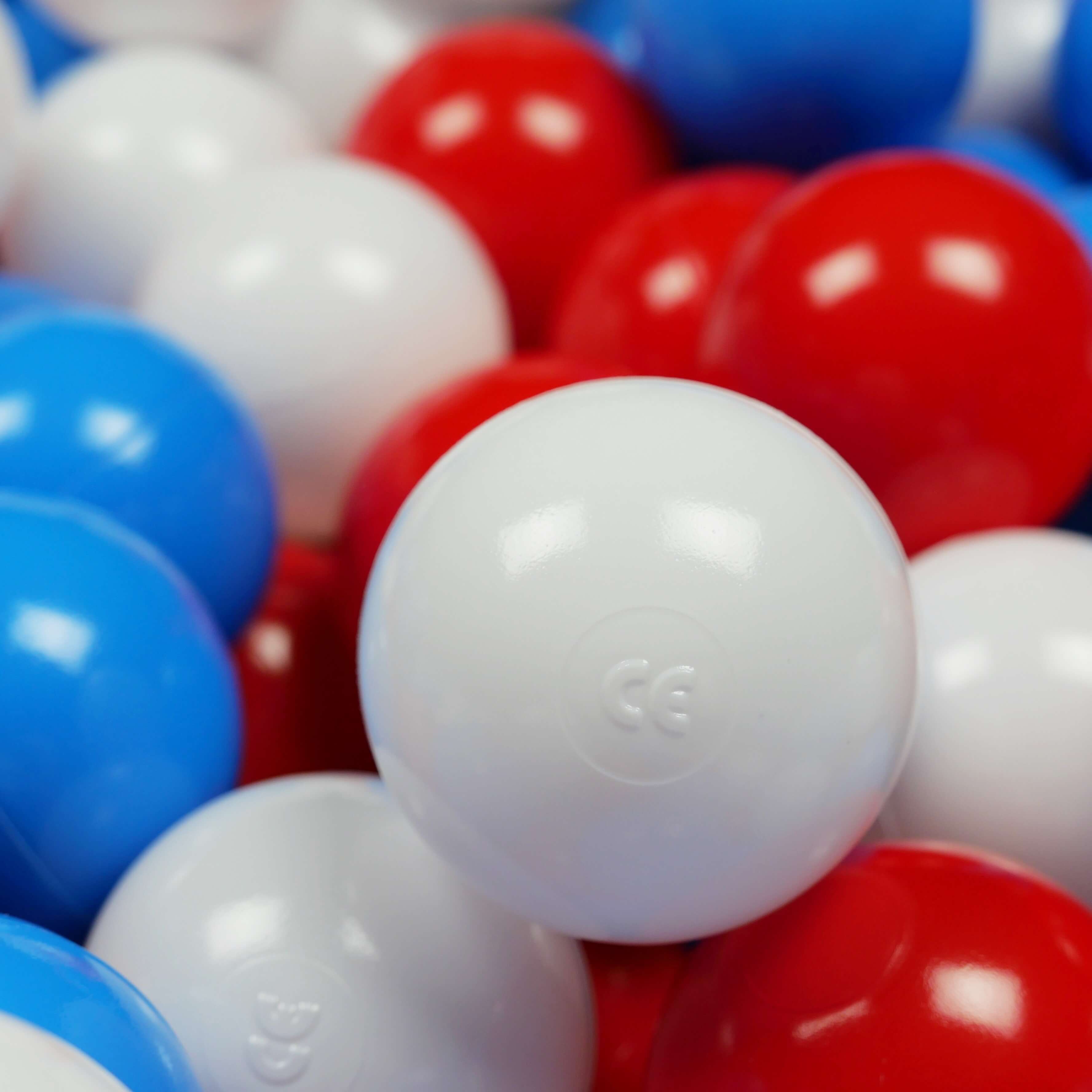 Balles de jeu ø7cm 150 pièces blanc, rouge, bleu