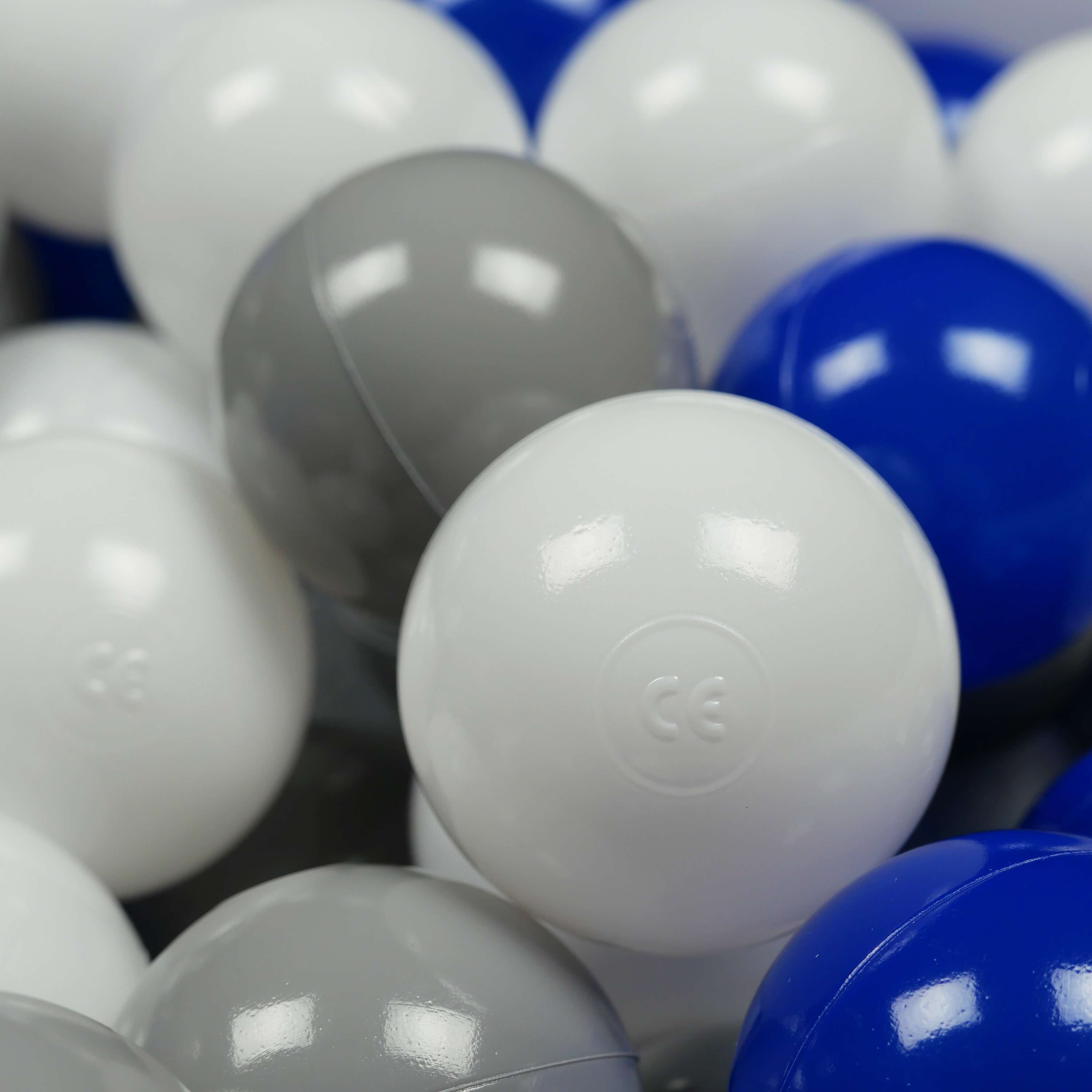 Balles de jeu ø7cm 300 pièces blanc, bleu, gris
