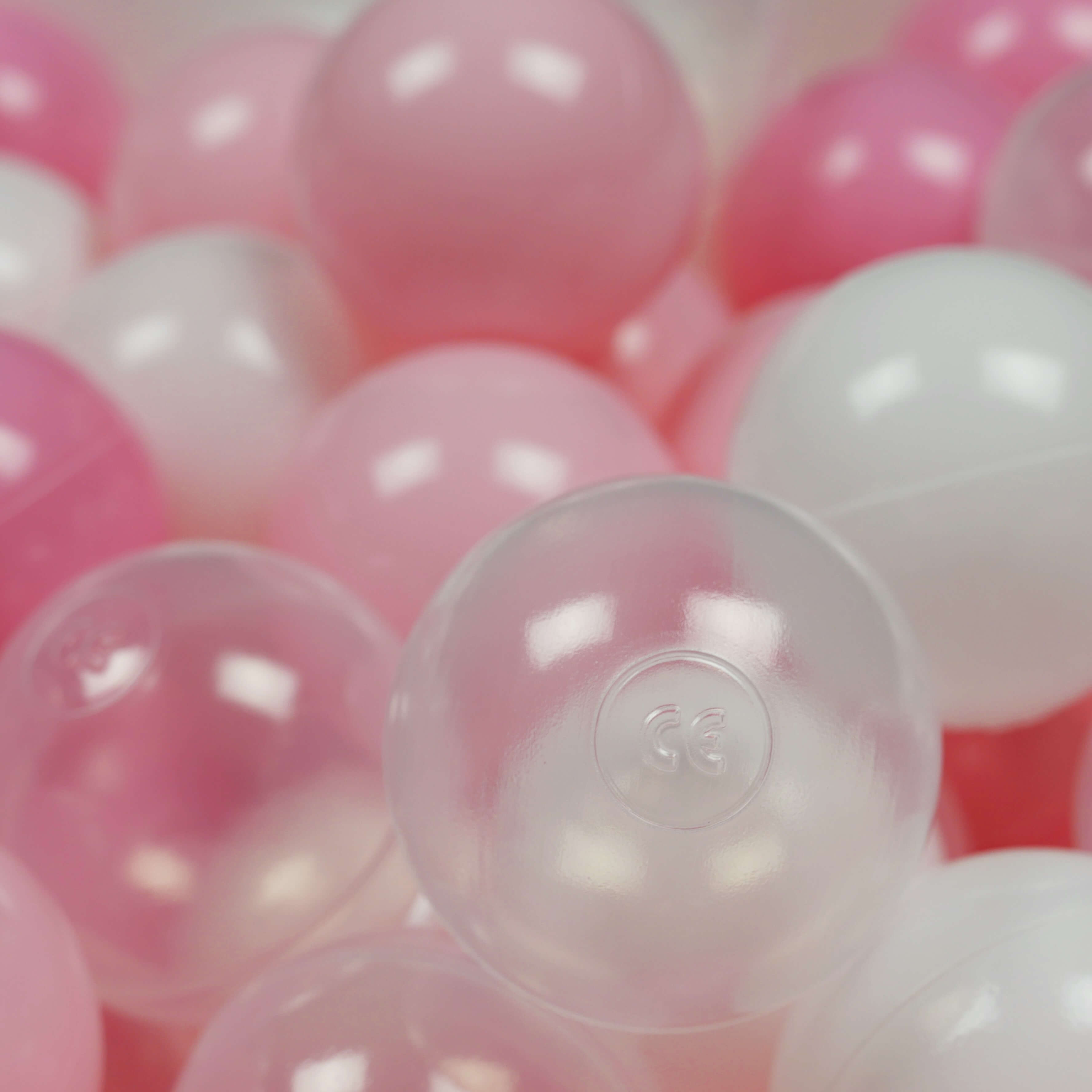 Balles de jeu ø7cm 400 pièces blanc, transparent, rose clair, rose poudré