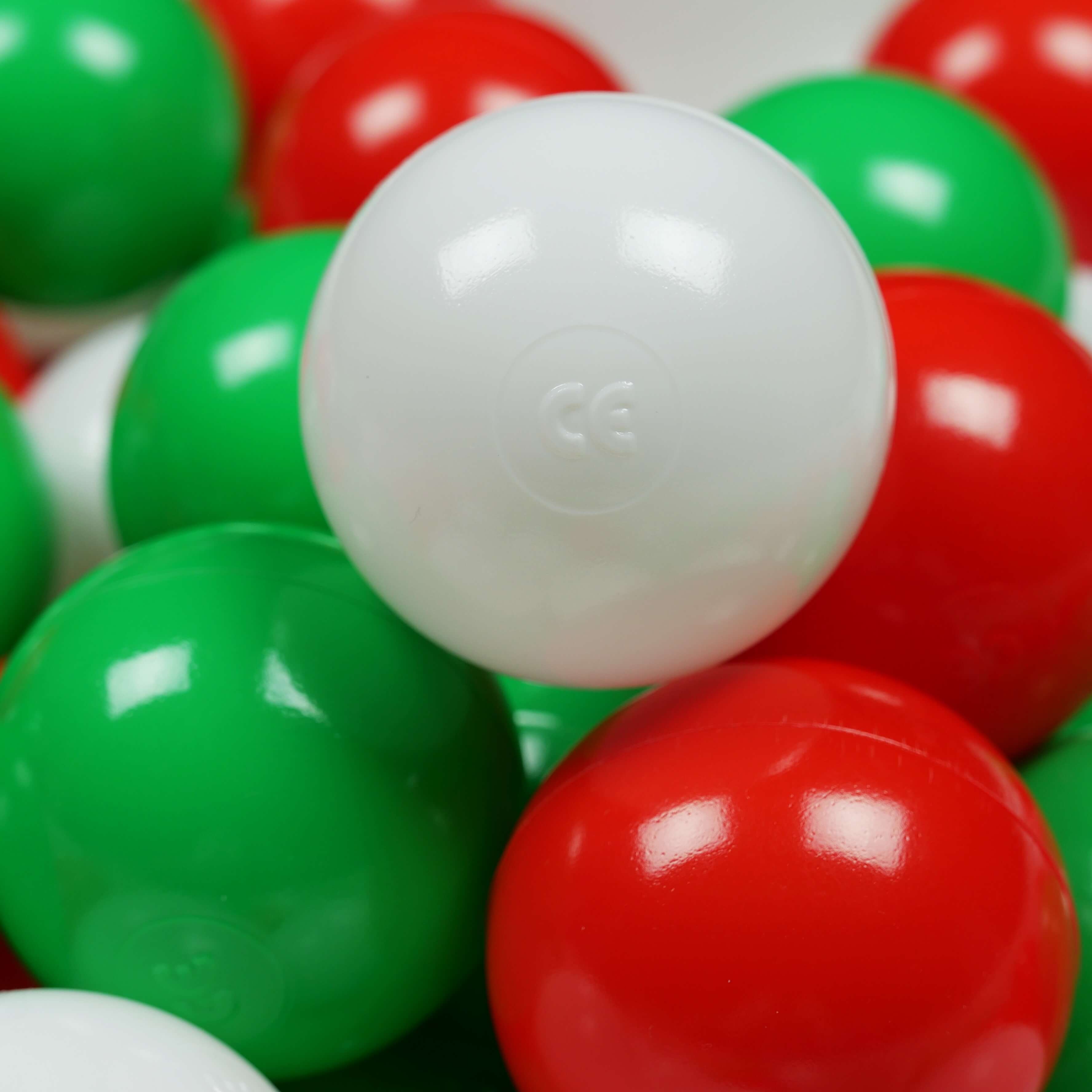 Balles de jeu ø7cm 200 pièces blanc, vert, rouge
