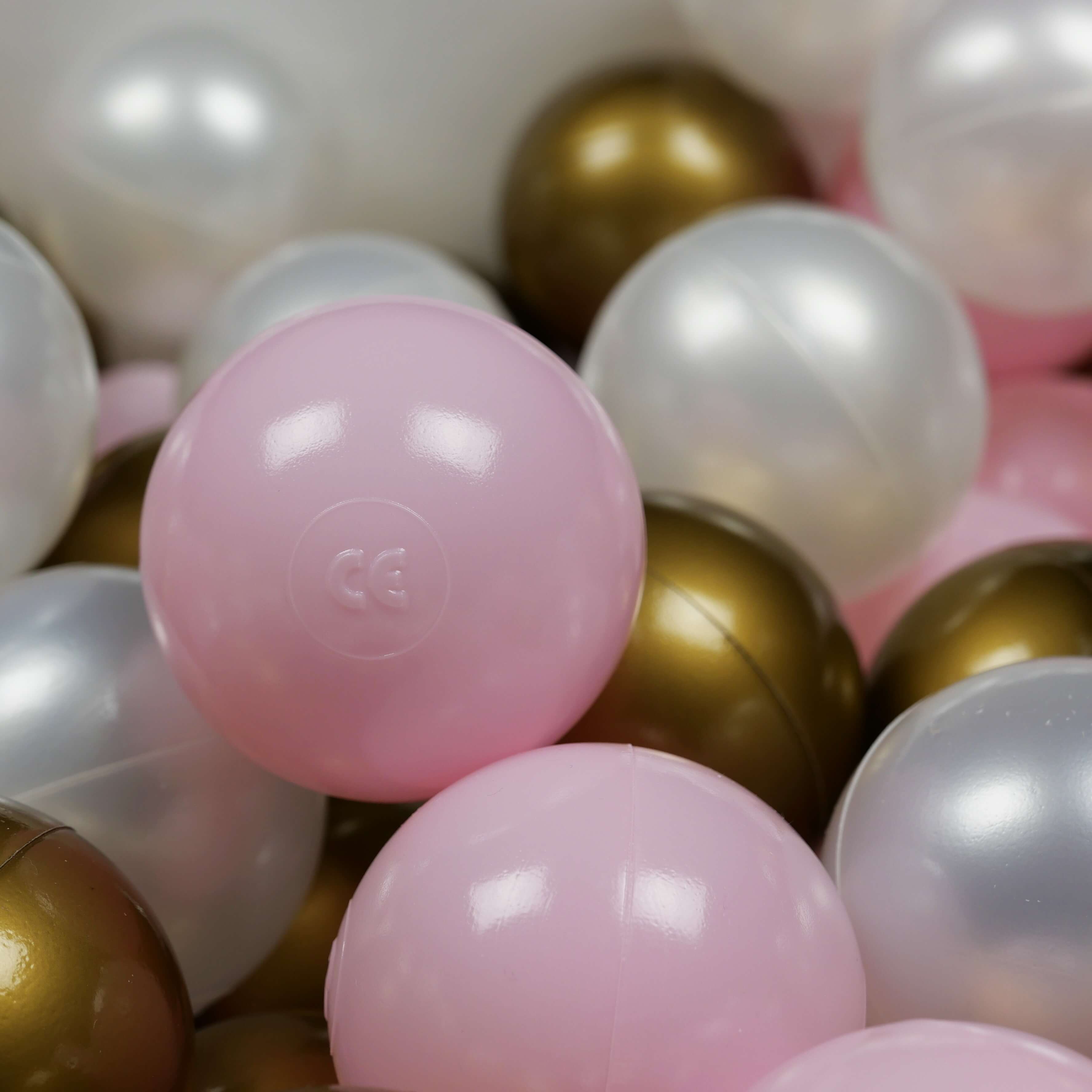 Balles de jeu ø7cm 200 pièces rose clair, perle, vieil dore