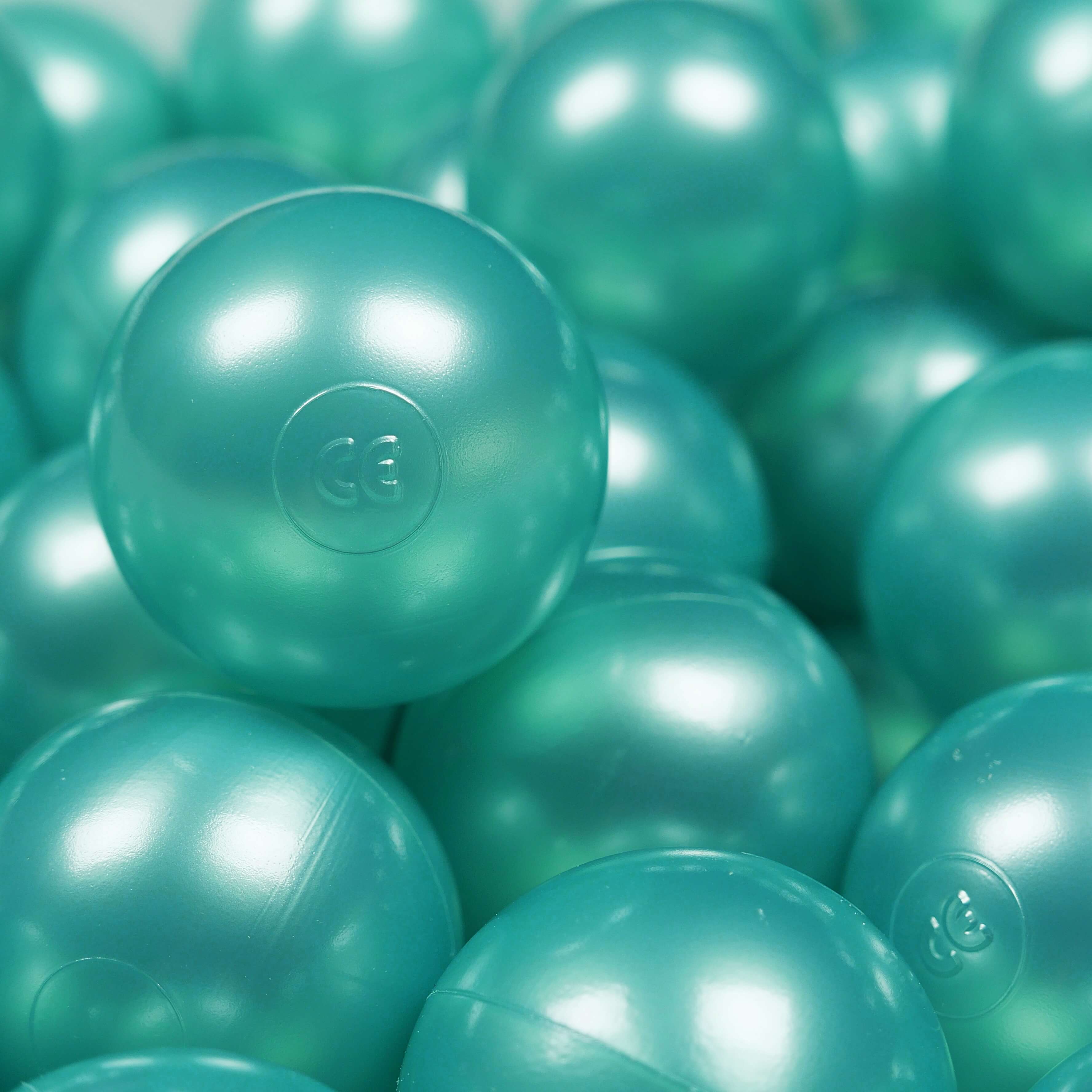 Balles de jeu ø7cm 25 pièces turquise métallique