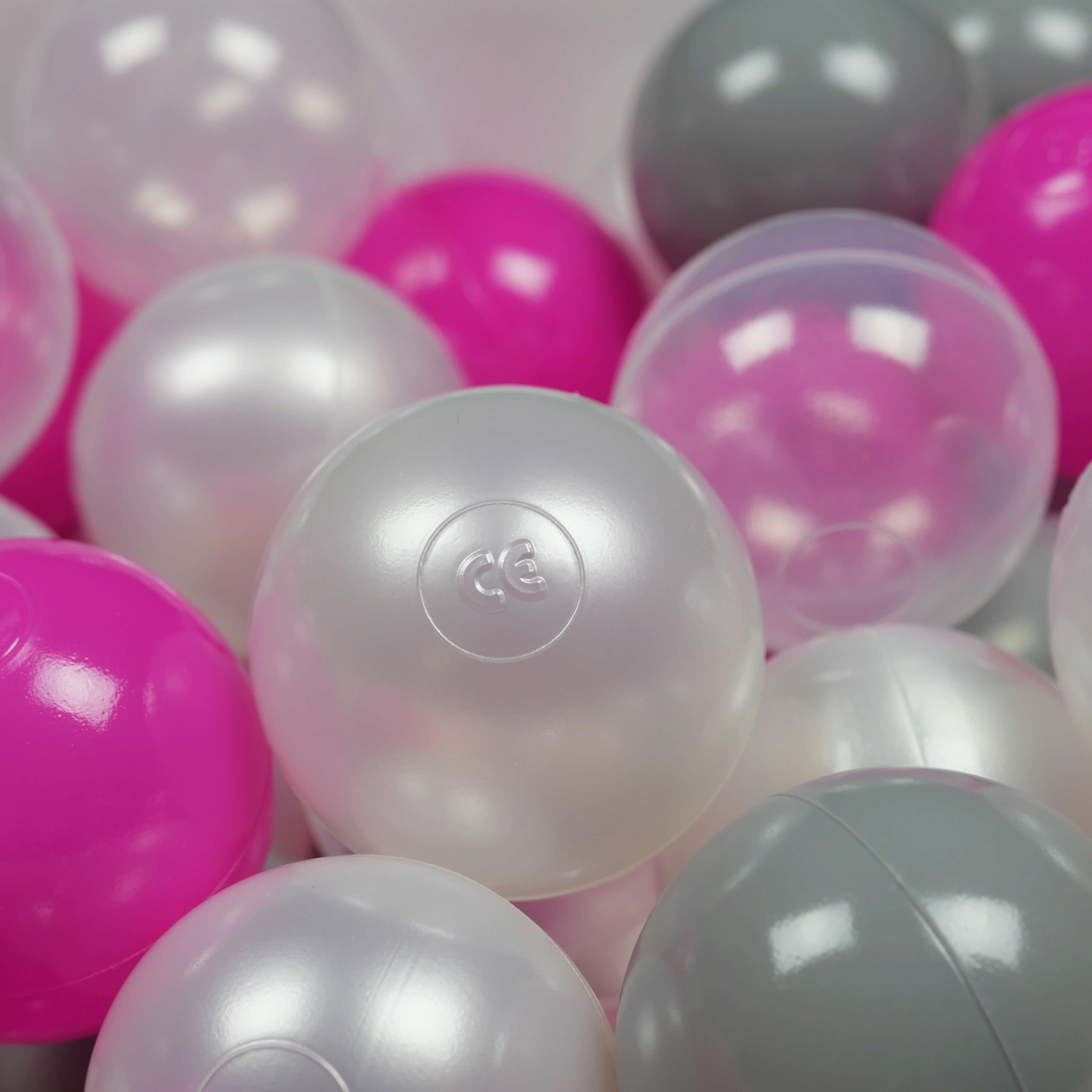 Balles de jeu ø7cm 300 pièces perle, transparent, gris, rose