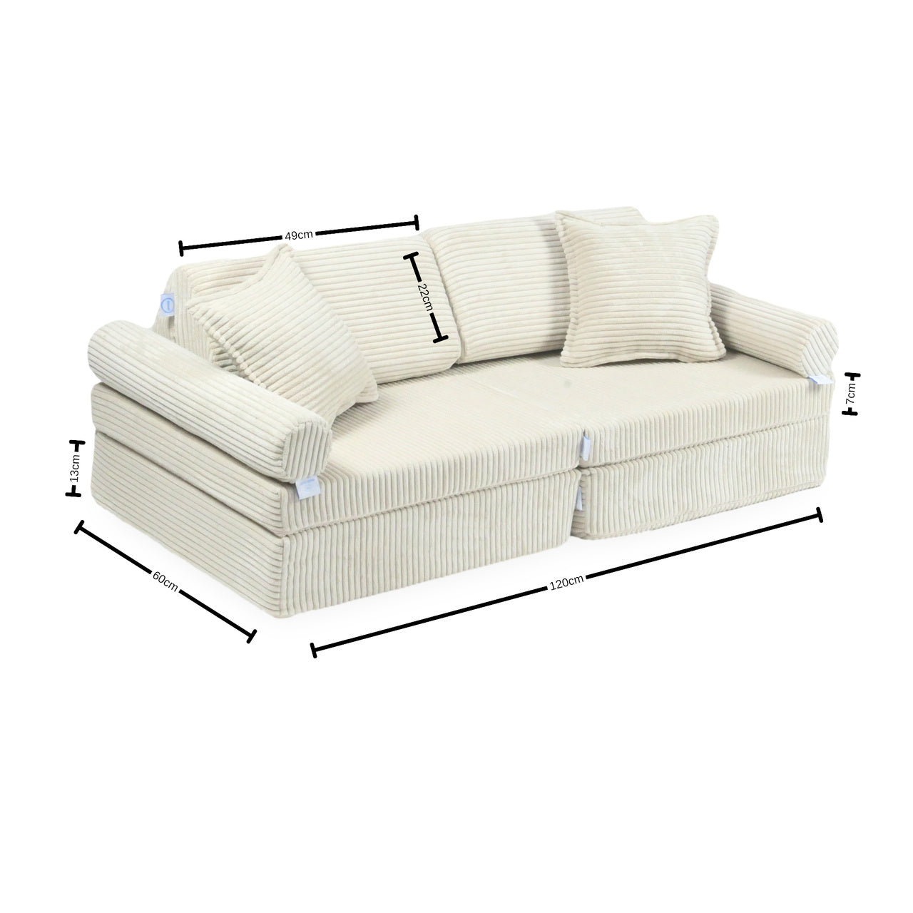 Canapé de jeu Montessori Mini Confort en Bouclé Blanc