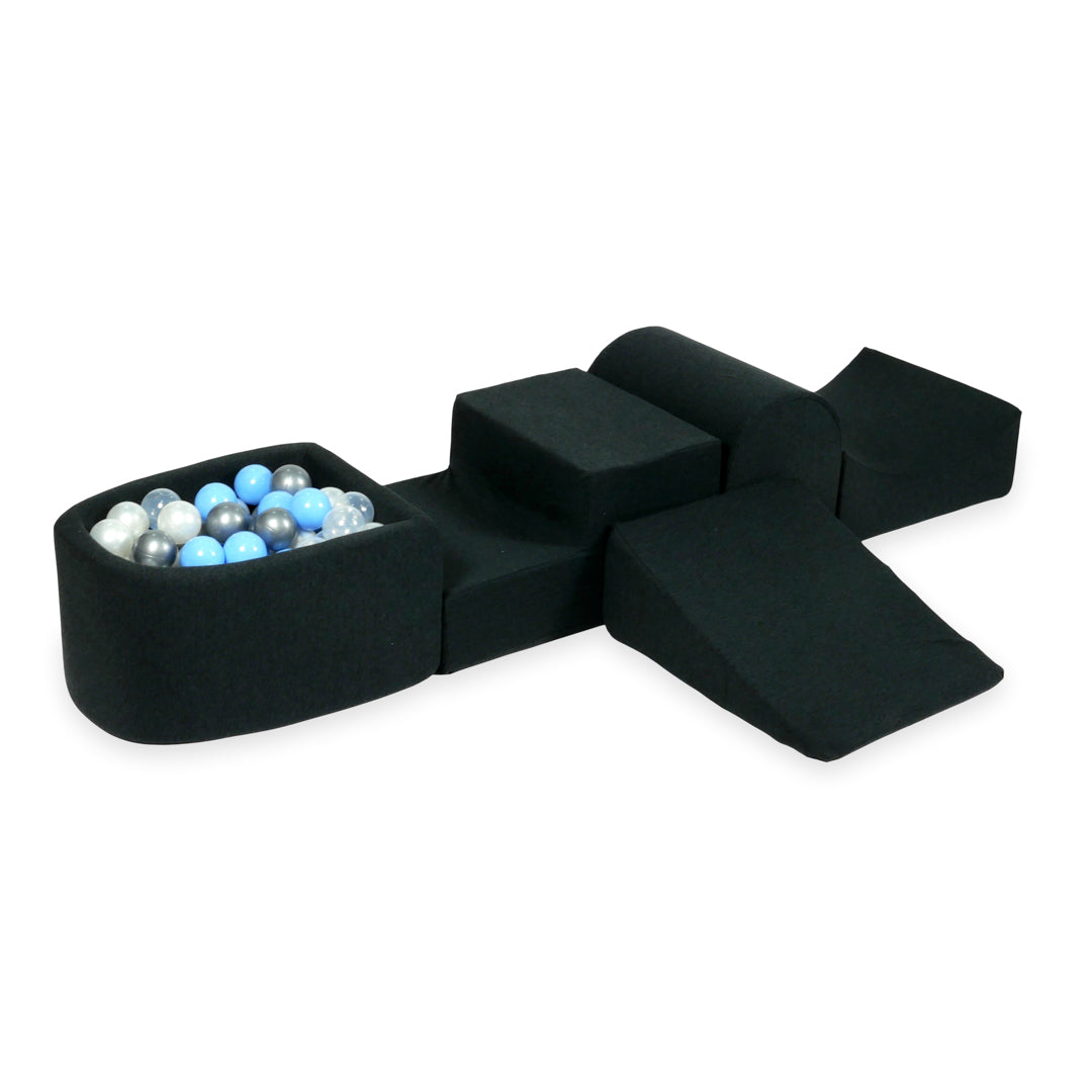 Aire de jeux en mousse avec colline et piscine micro graphite + 100 balles