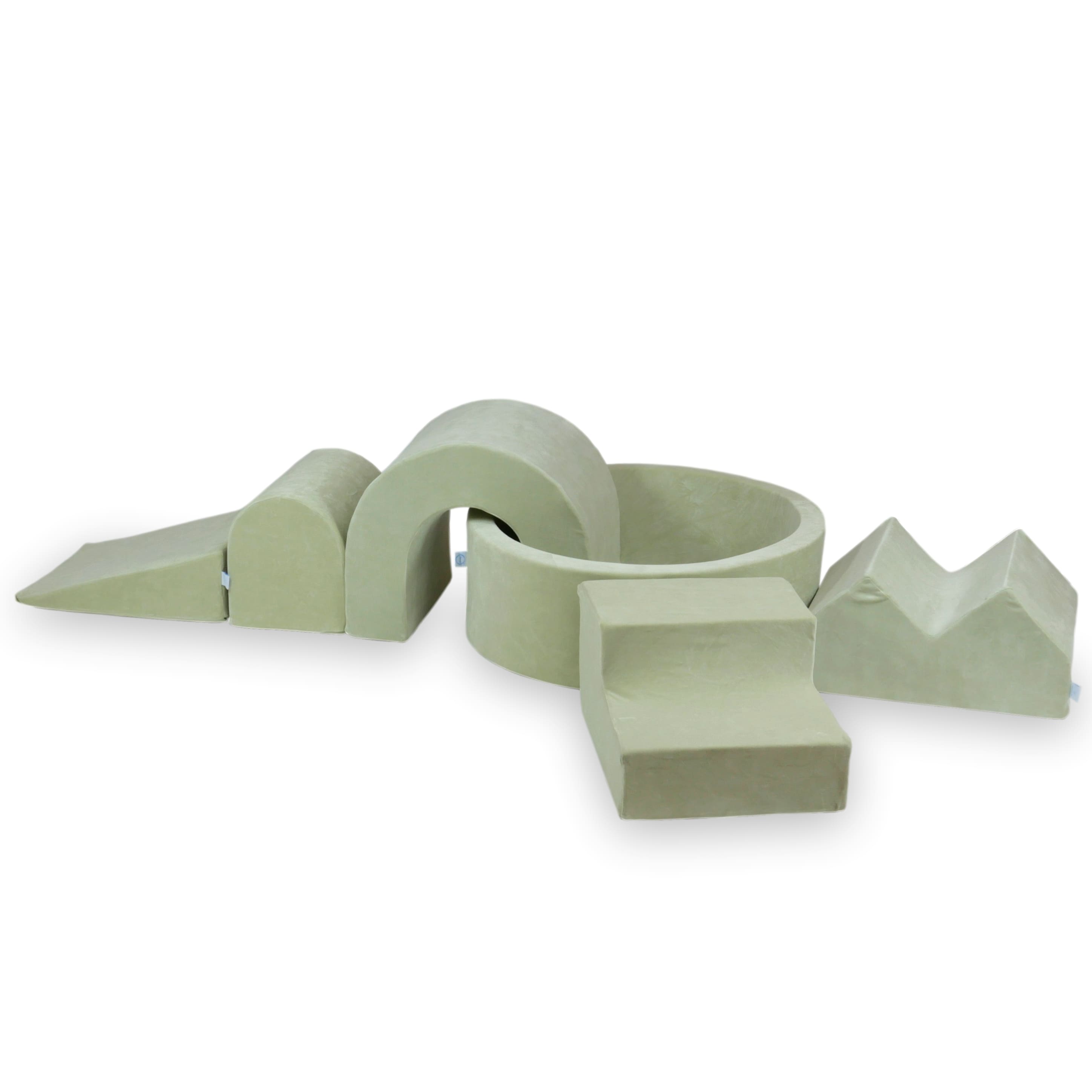 Aire de jeux en mousse avec piscine ronde 90x30 Velvet Soft + 5 éléments sans balles