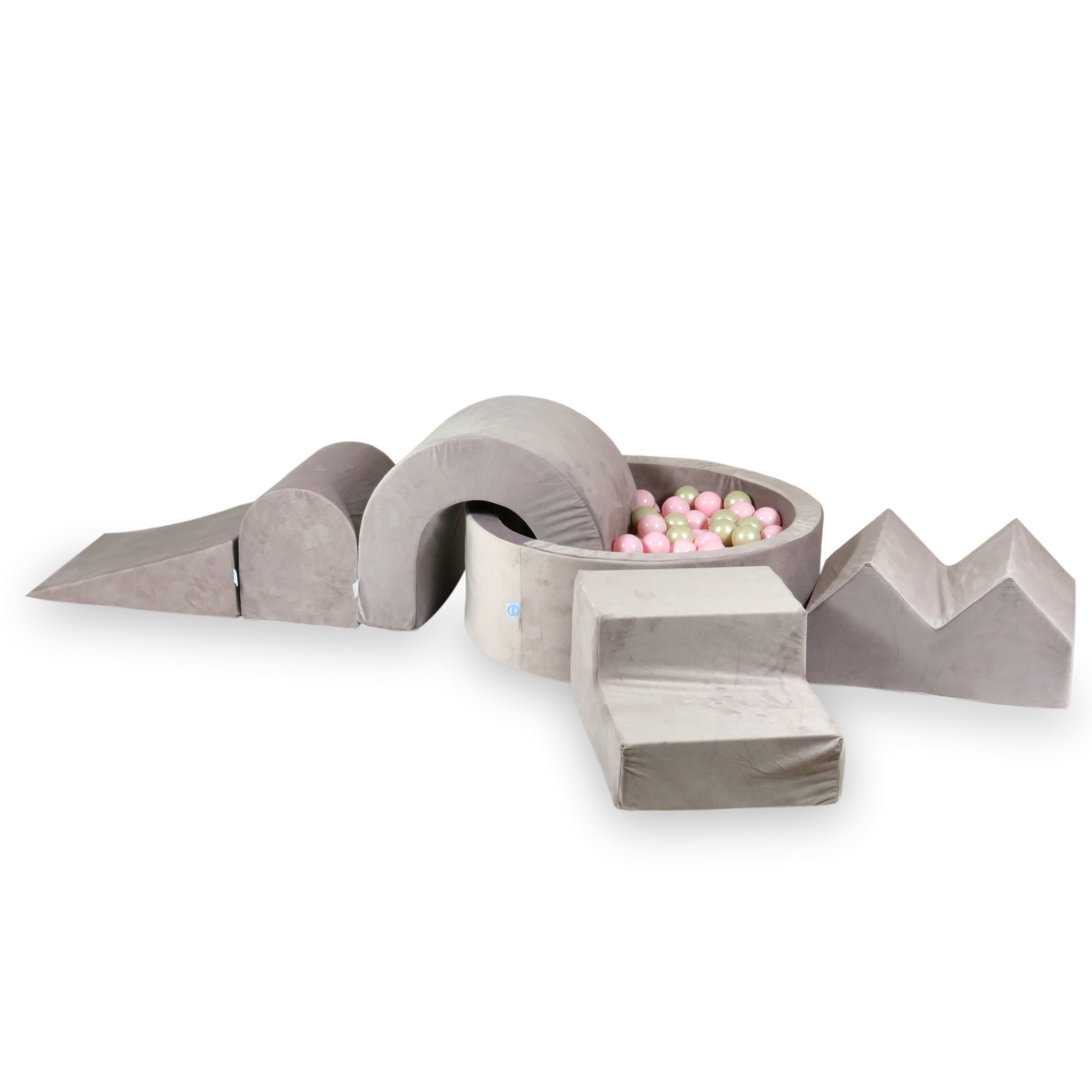 Aire de jeux en mousse avec piscine ronde 90x30 velvet lilac + 5 éléments + 200 balles