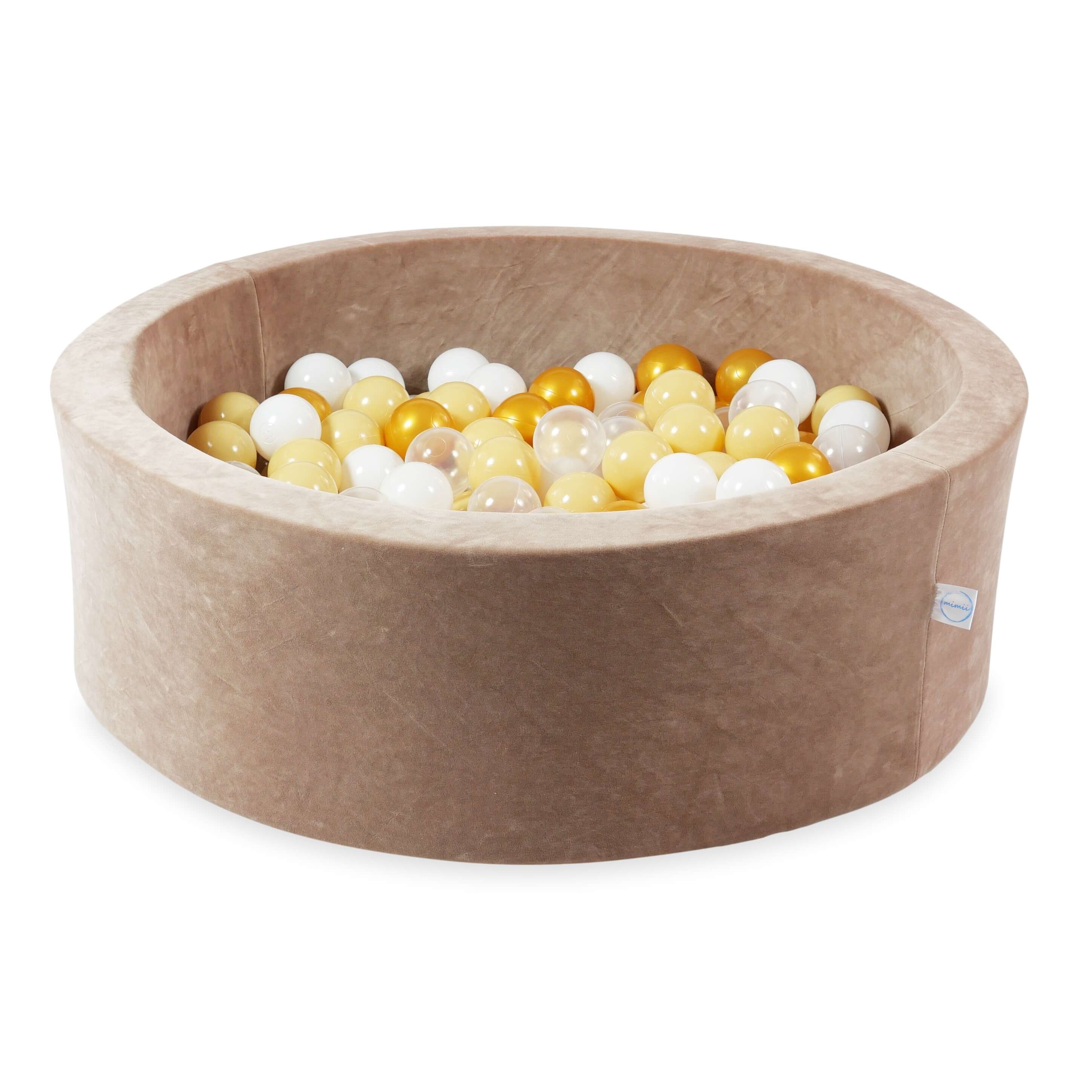 Piscine à balles en velvet soft brown 90x30 cm avec 200 balles