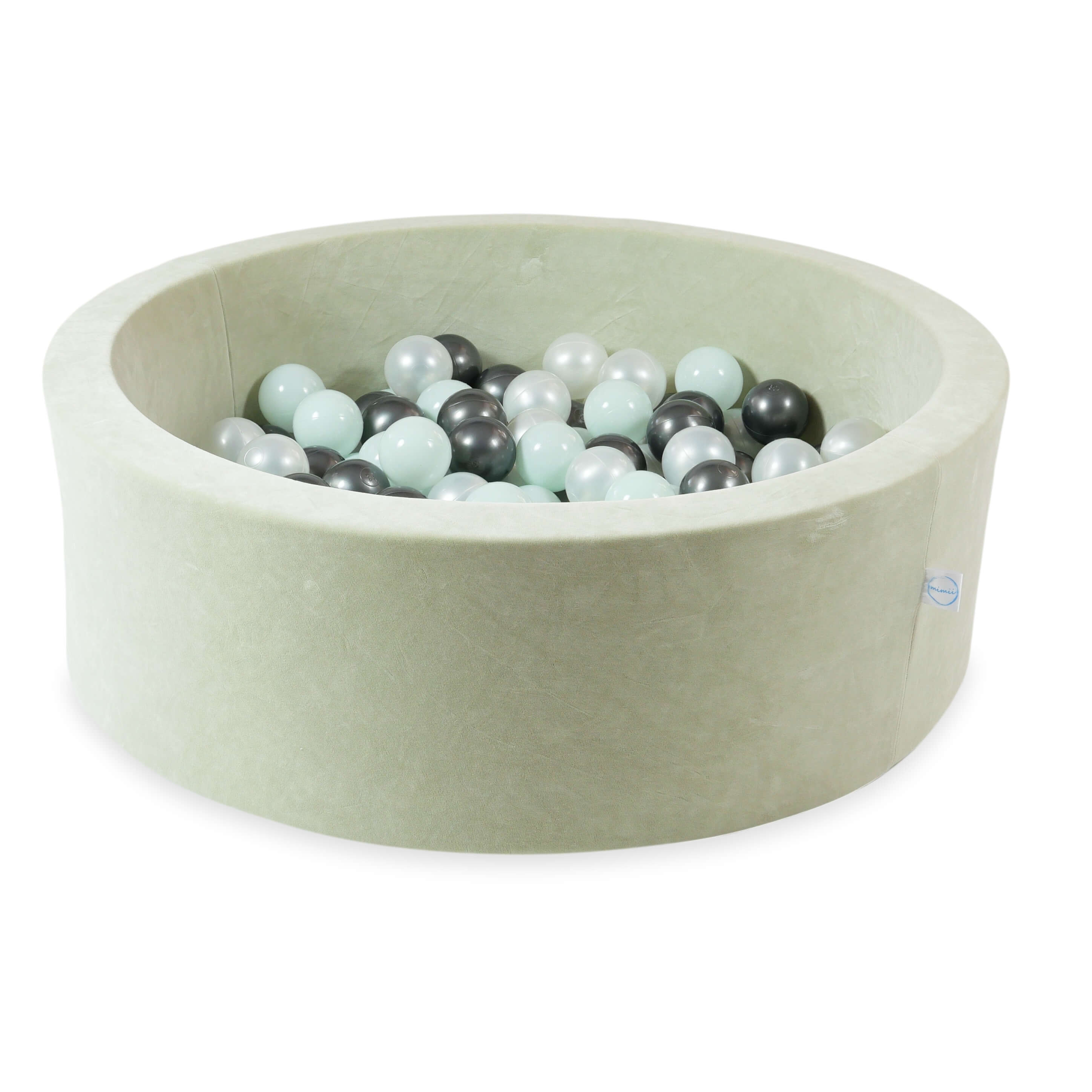 Piscine à balles en velvet soft pistachio 90x30 cm avec 200 balles