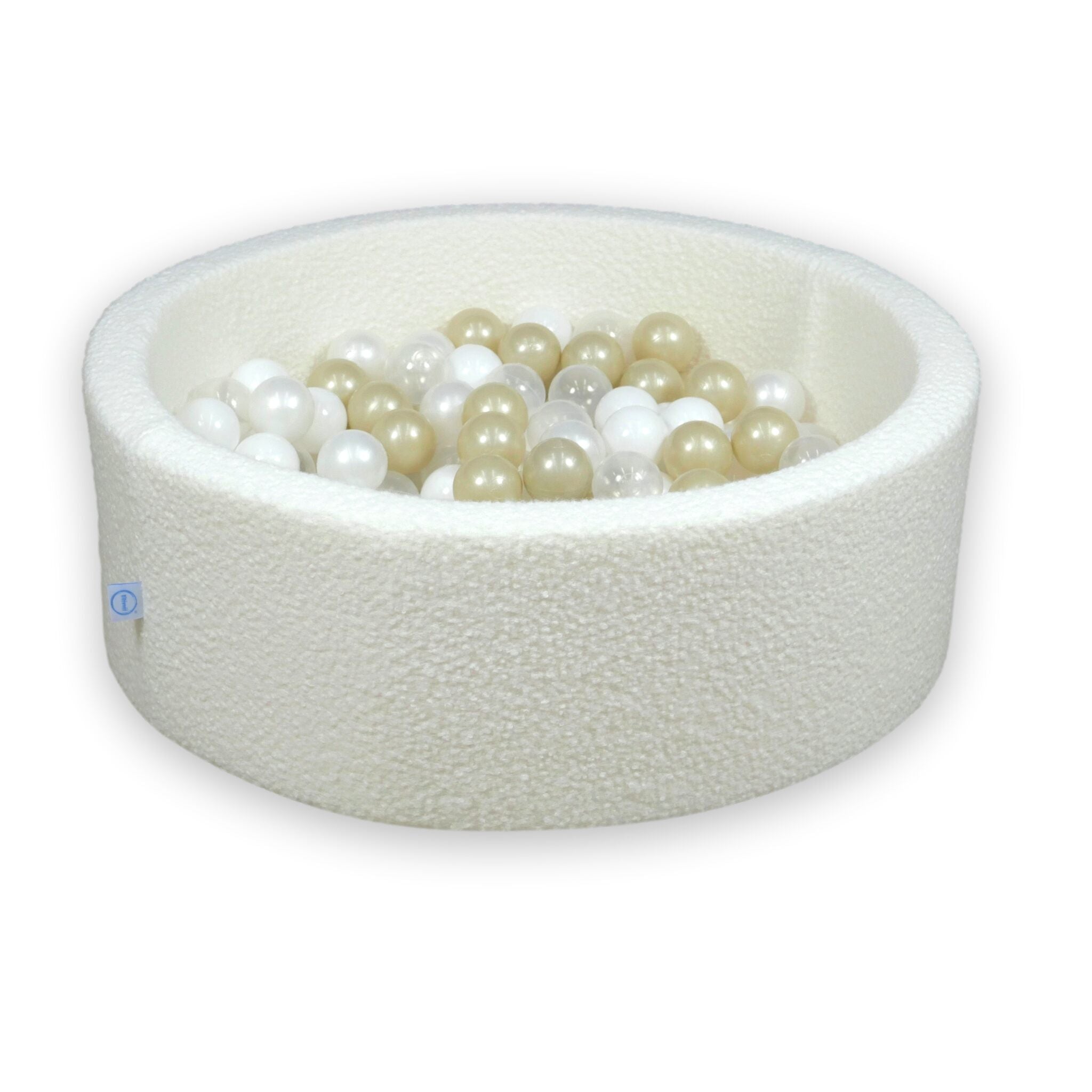 Piscine à balles en velours  Boucle Blanc 90x30 cm avec 200 balles