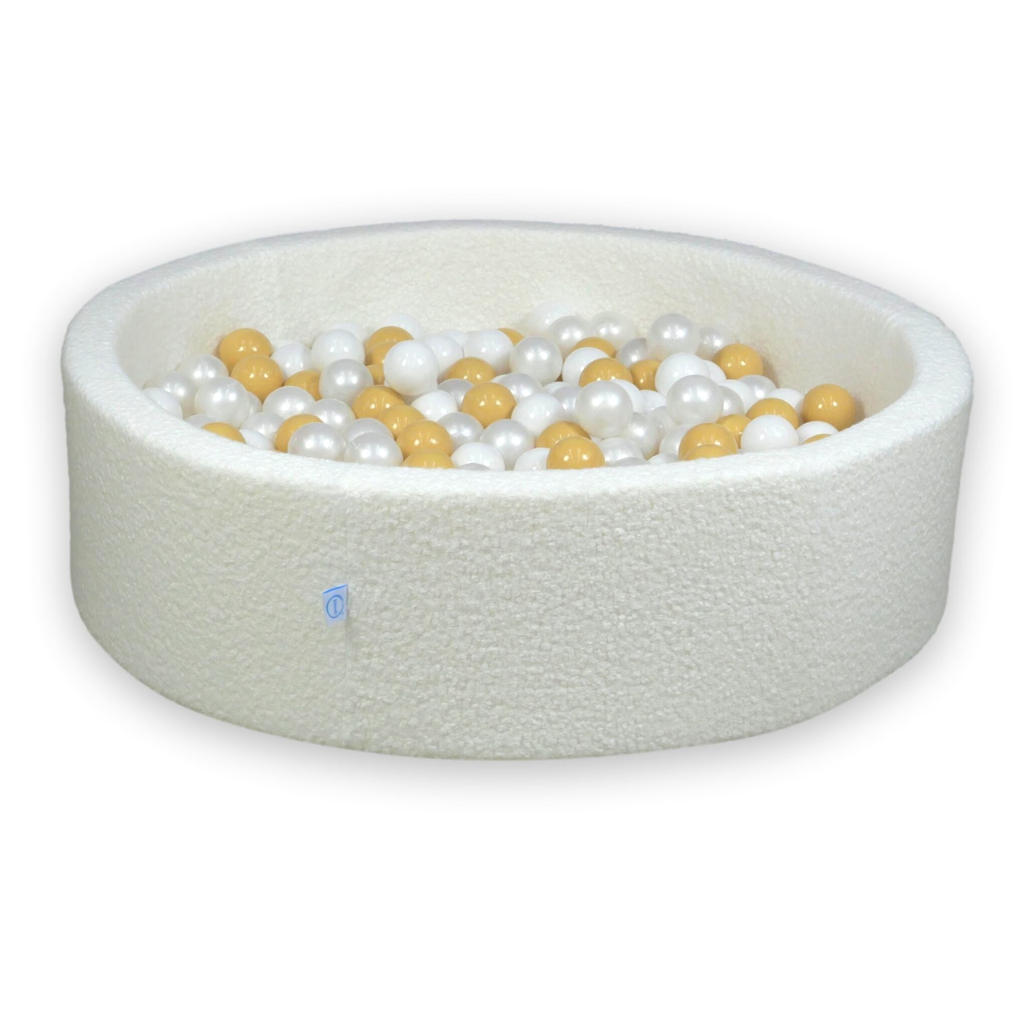 Piscine à balles en velours  Boucle Blanc 110x30 cm avec 400 balles