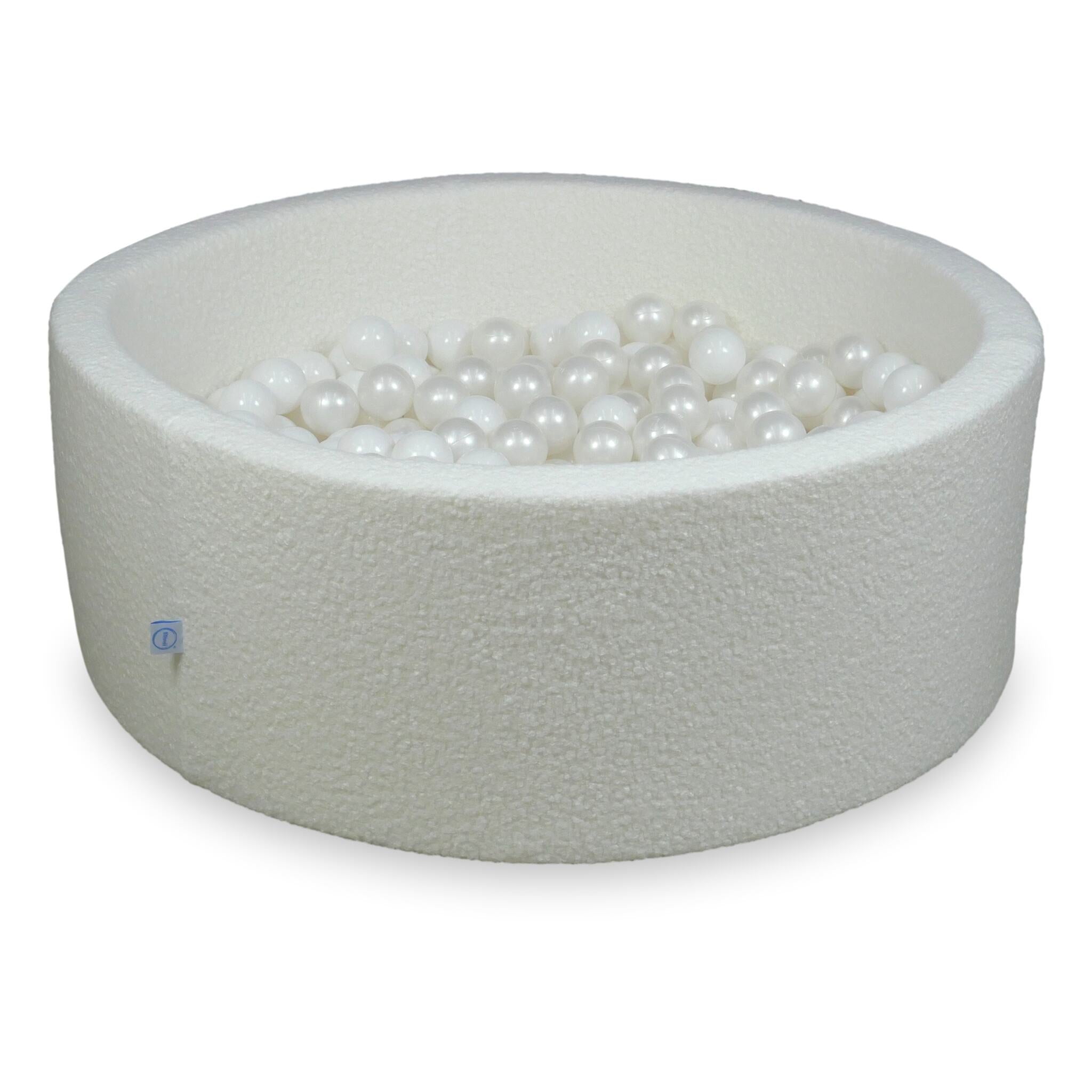 Piscine à balles en velours  Boucle Blanc 110x40 cm avec 500balles