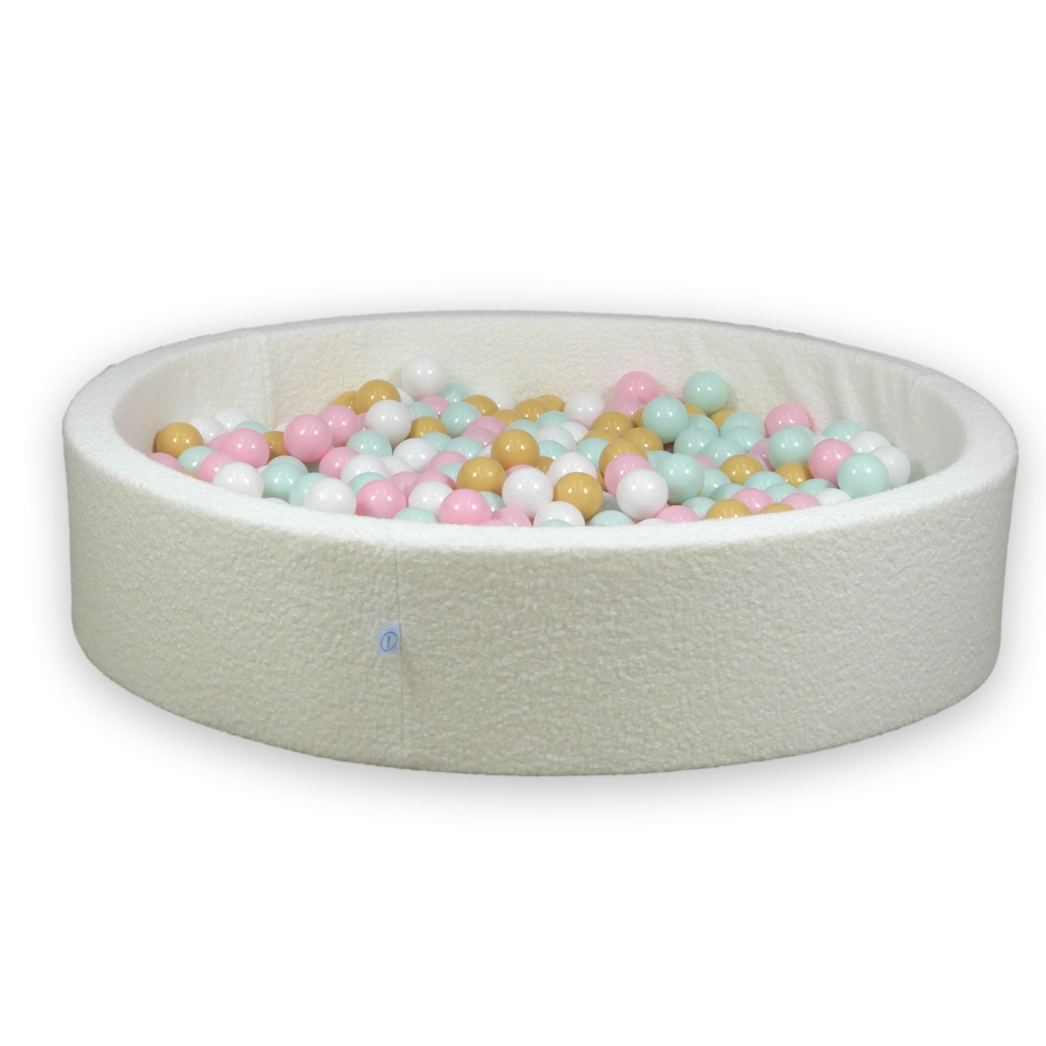 Piscine à balles en velours  Boucle Blanc 130x30 cm avec 600 balles