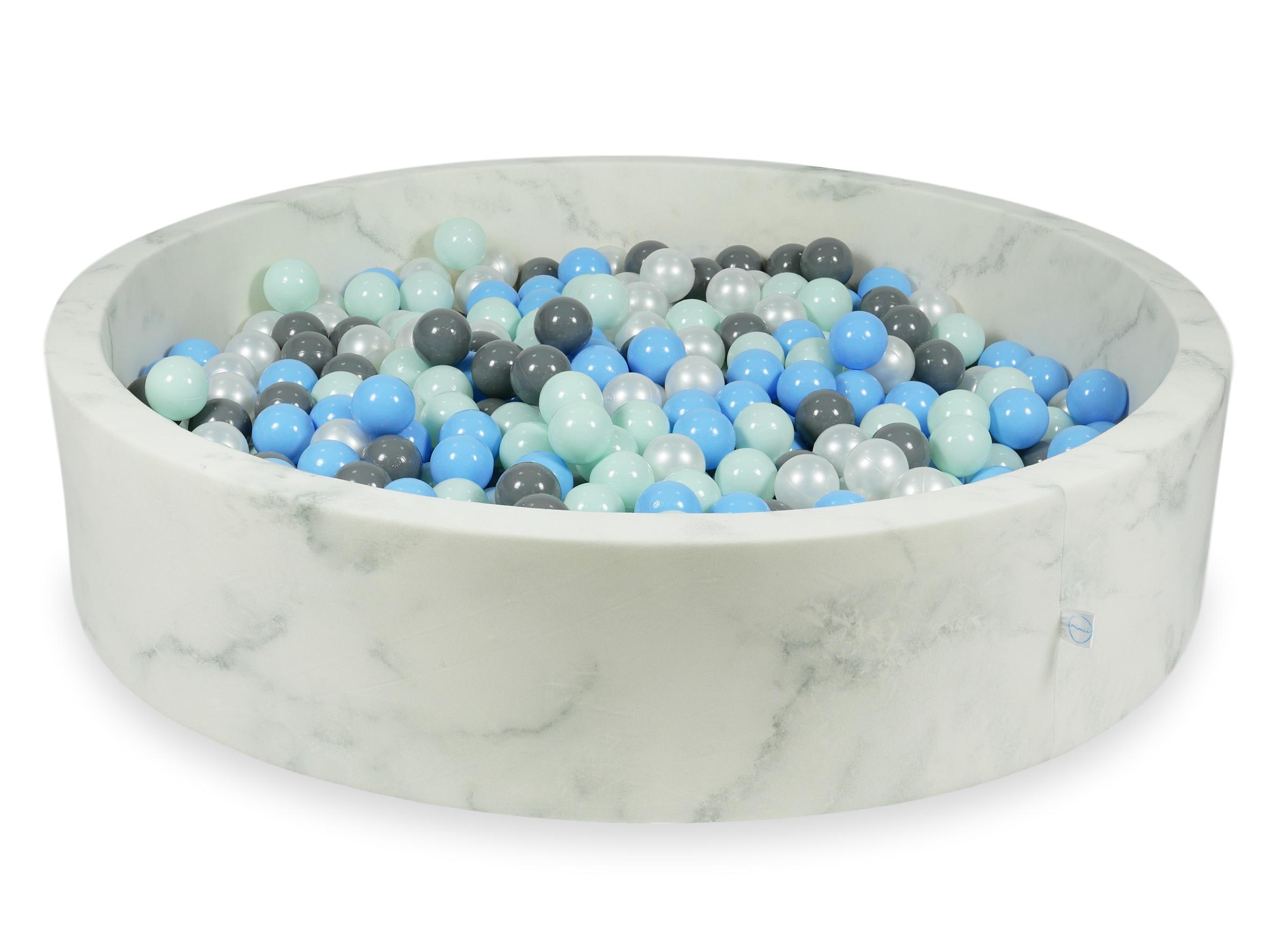 Piscine à balles en velours Marble 130x30 cm avec 600 balles