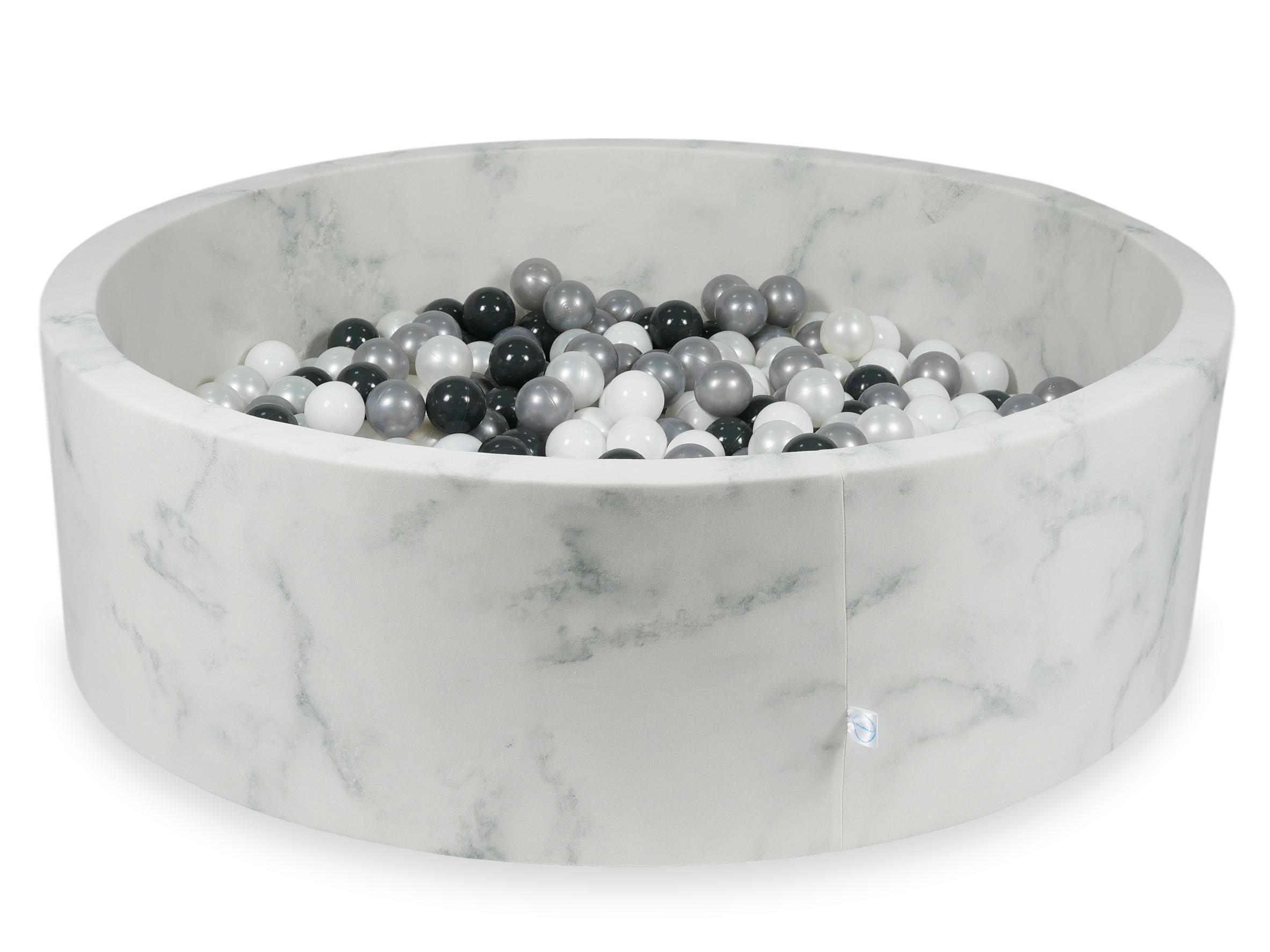 Piscine à balles en velours Marble 130x40 cm avec 700 balles